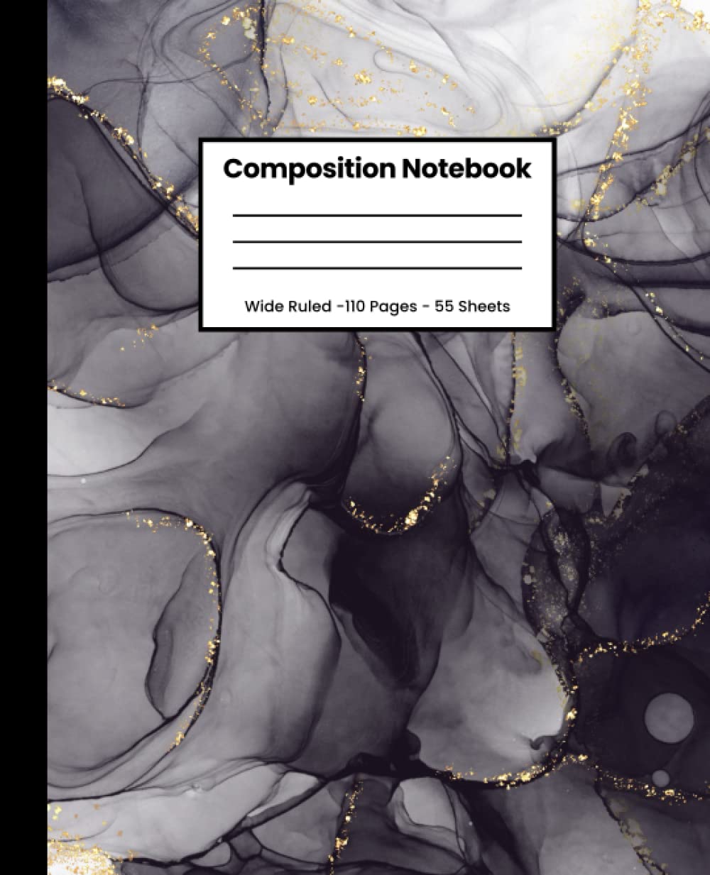 Abstract Black and Gold Composition Notebook: Wide Ruled Notebook for School, Notebook for Kids, Teens, and Adults, 110 Pages 7.5X9.25 Inches baixar o livro de graça