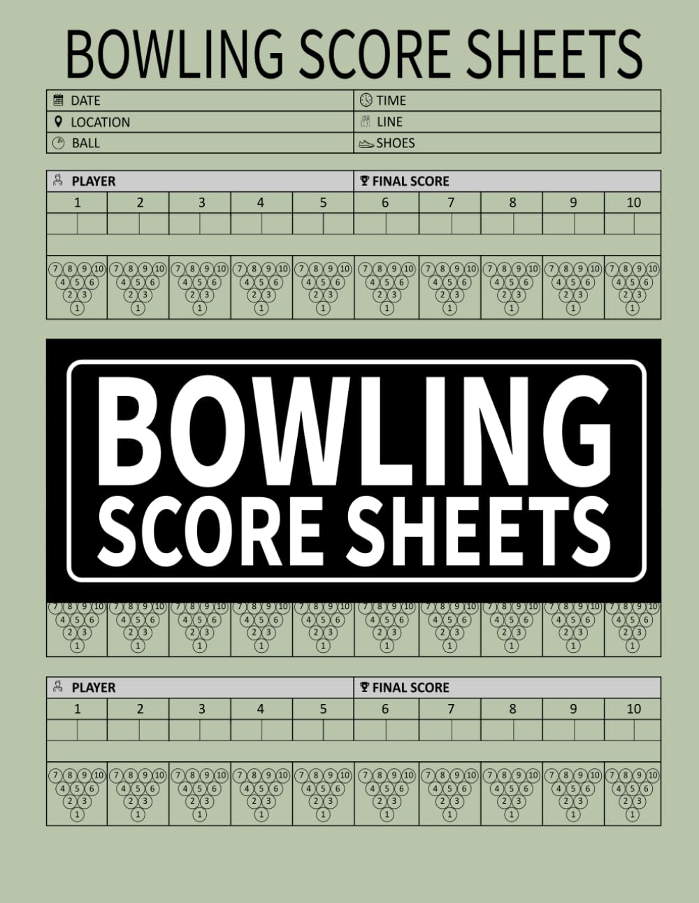 ler totalmente Bowling Score Sheets: Scoring Sheets for Bowlers to Record and Track Game Stats, Scores and Personal Bests