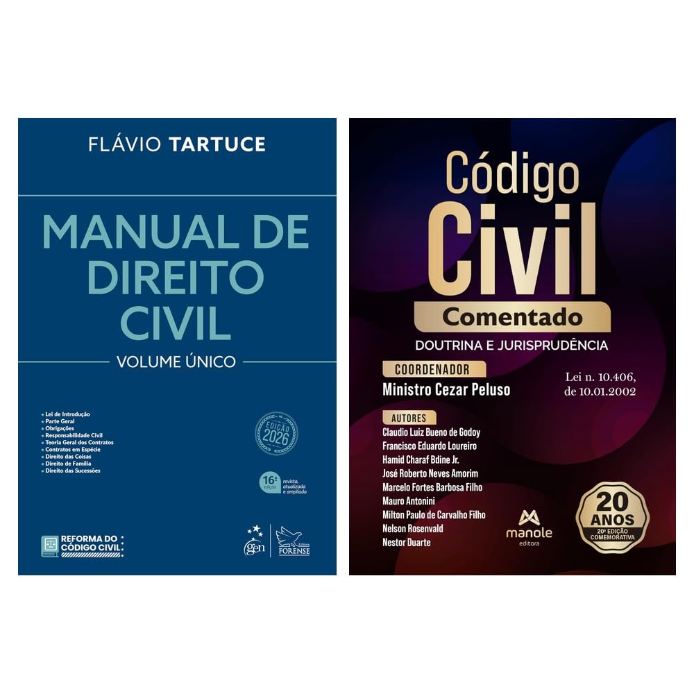 Kit Manual de Direito Civil 16ª ed. 2026 + Código Civil Comentado baixar o livro de graça