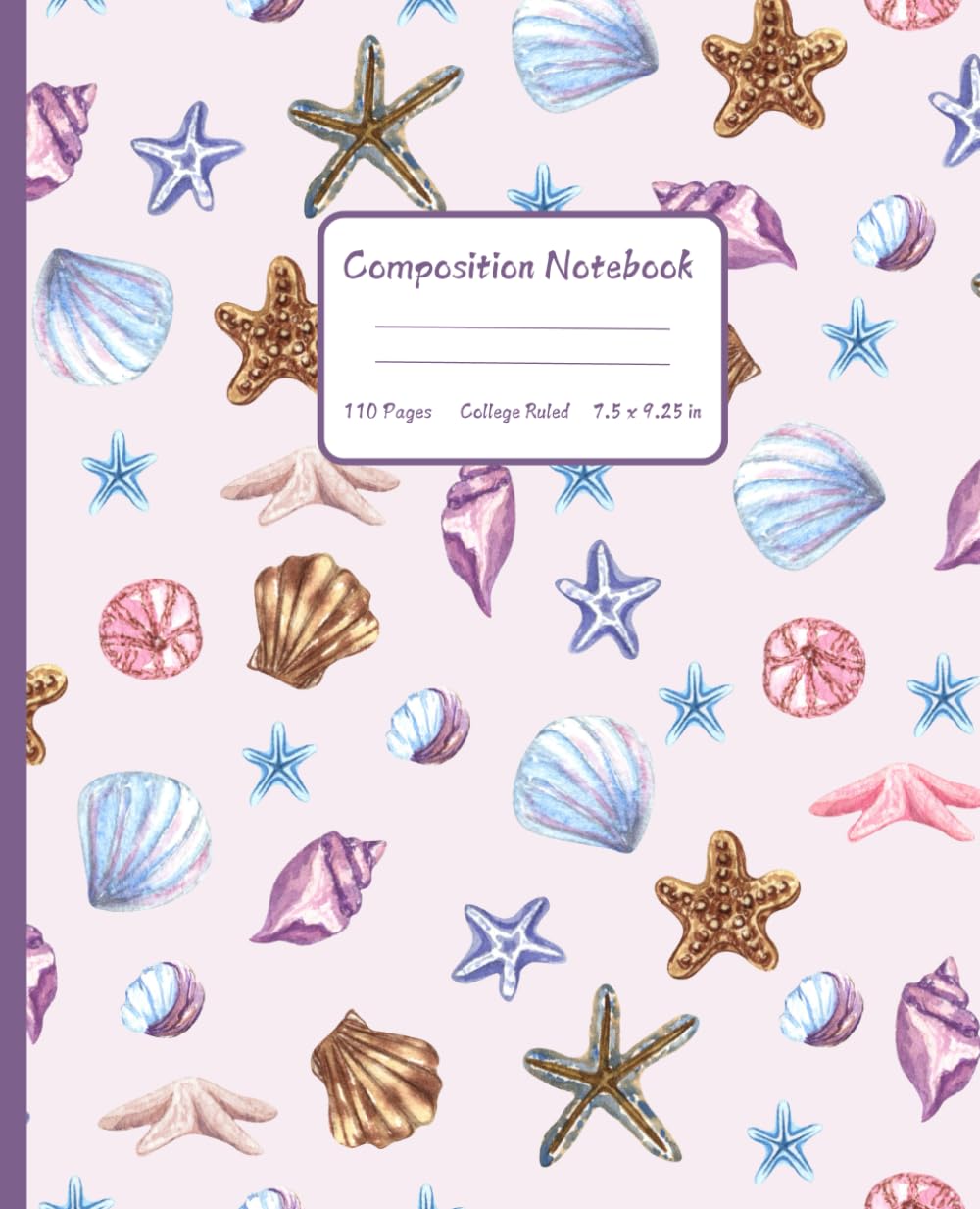 Coquette Composition Notebook: Coastal Granddaughter Aesthetic in Purple Seashell & Starfish - College Ruled Notebook | Perfect for Sea Lovers, School, College & Home - 7.5" x 9.25" baixar o livro de graça