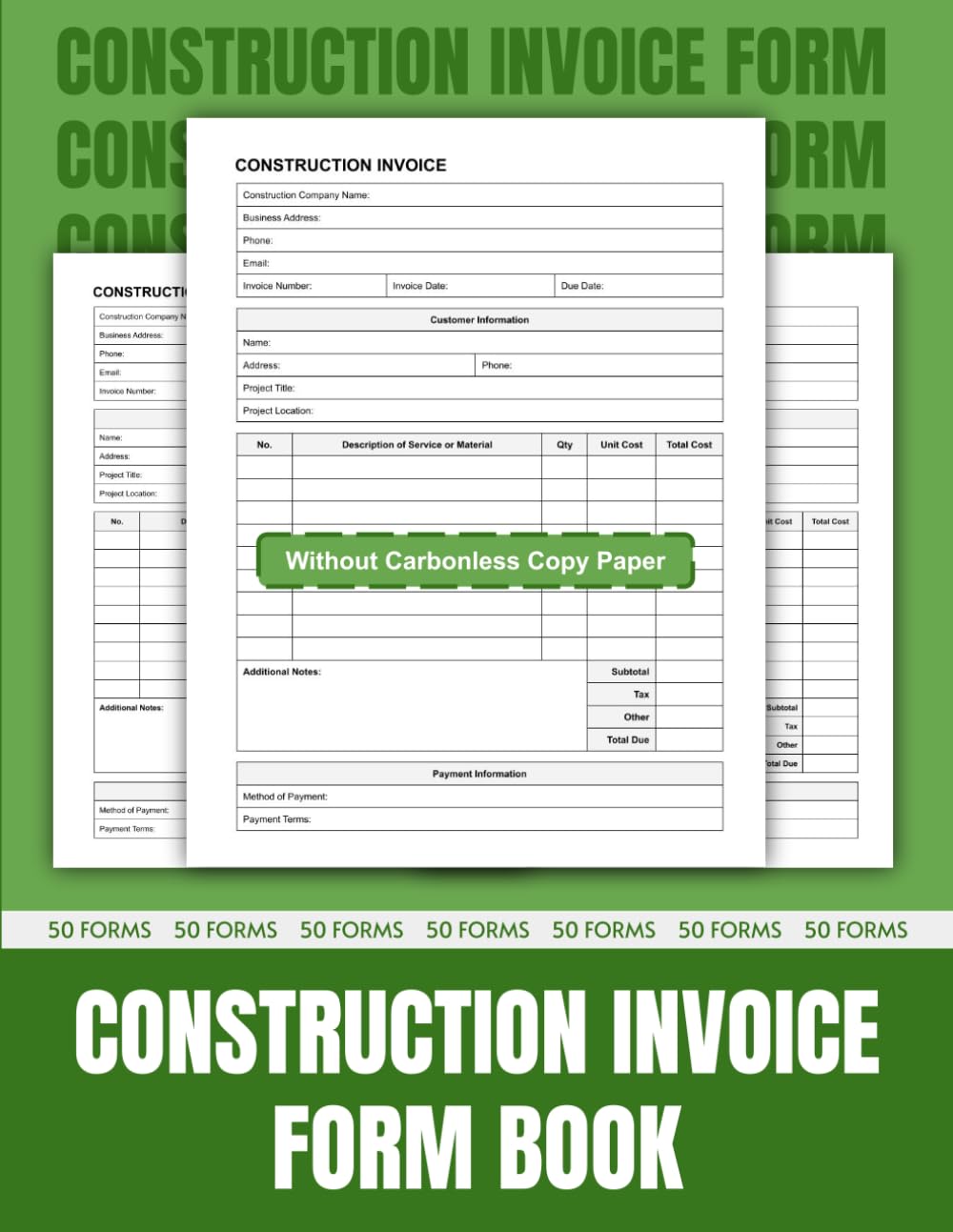 ler totalmente Construction Invoice Form Book: 50 Simple Duplicate Invoices for Contractors and Project Managers | 8.5 x 11 inches.