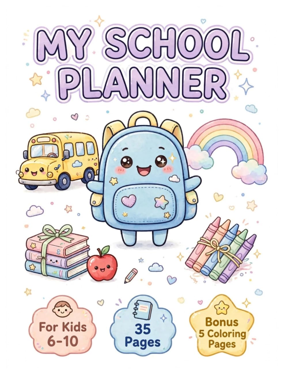 My School Planner for Kids Ages 6–10: Fun Daily School Planner, Homework Organizer, Goals, Activities & Coloring Pages: A Cute School Planning... Goals, School Activities and 5 Bonus baixar livro de graça