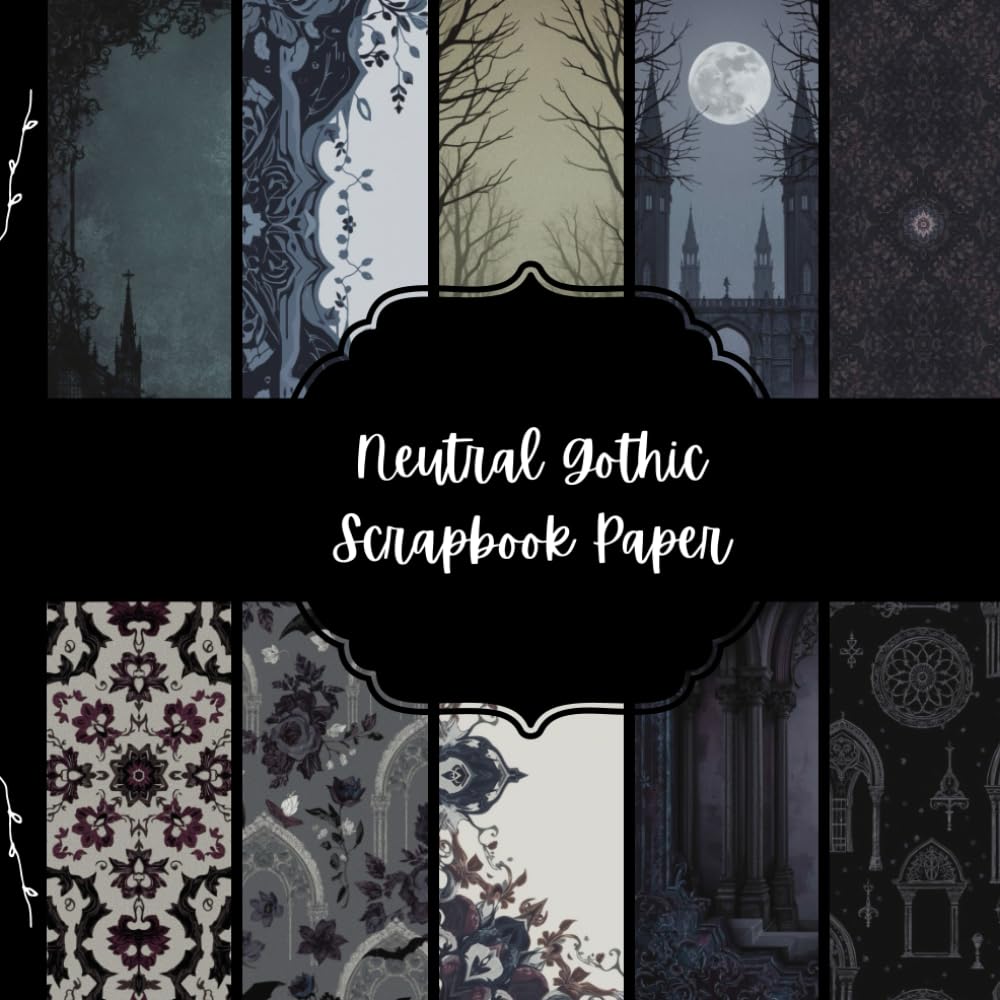 Neutral Gothic Scrapbook Paper, Dark Junk Journal Paper, Halloween Decorative Paper, DIY Projects, Origami, Collage Sheets, Decoupage Paper, 10 Designs, Double Sided baixar livro de graça
