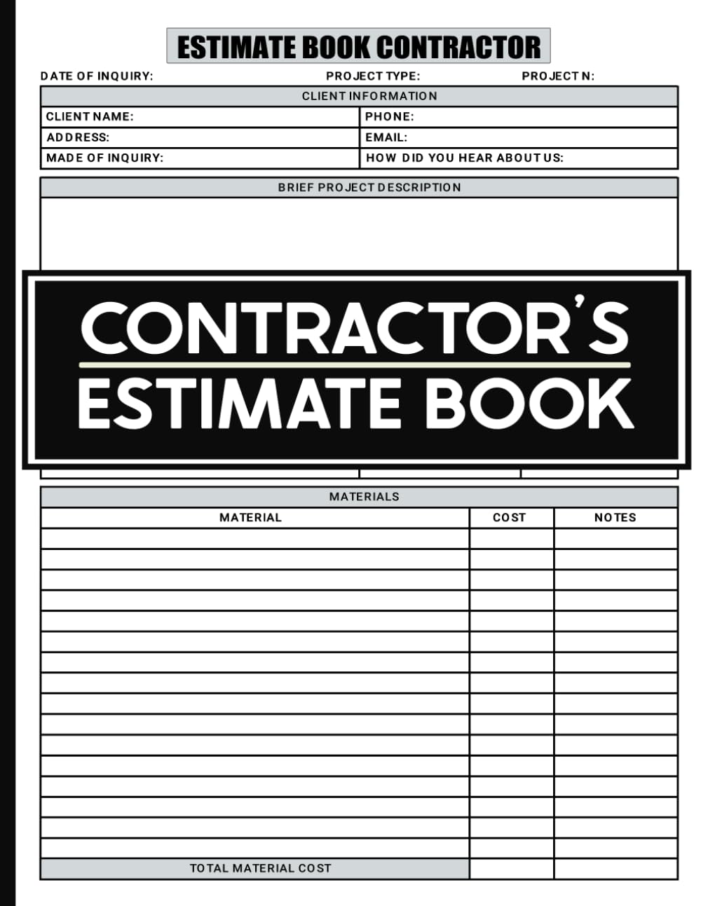 ler totalmente Estimate Book Contractor: Efficiently Manage Job Estimates with our Quote Record Book,Client Contact Log and Dot Diagram Sheets For Taking Measurements| Record Book| 120 pages.