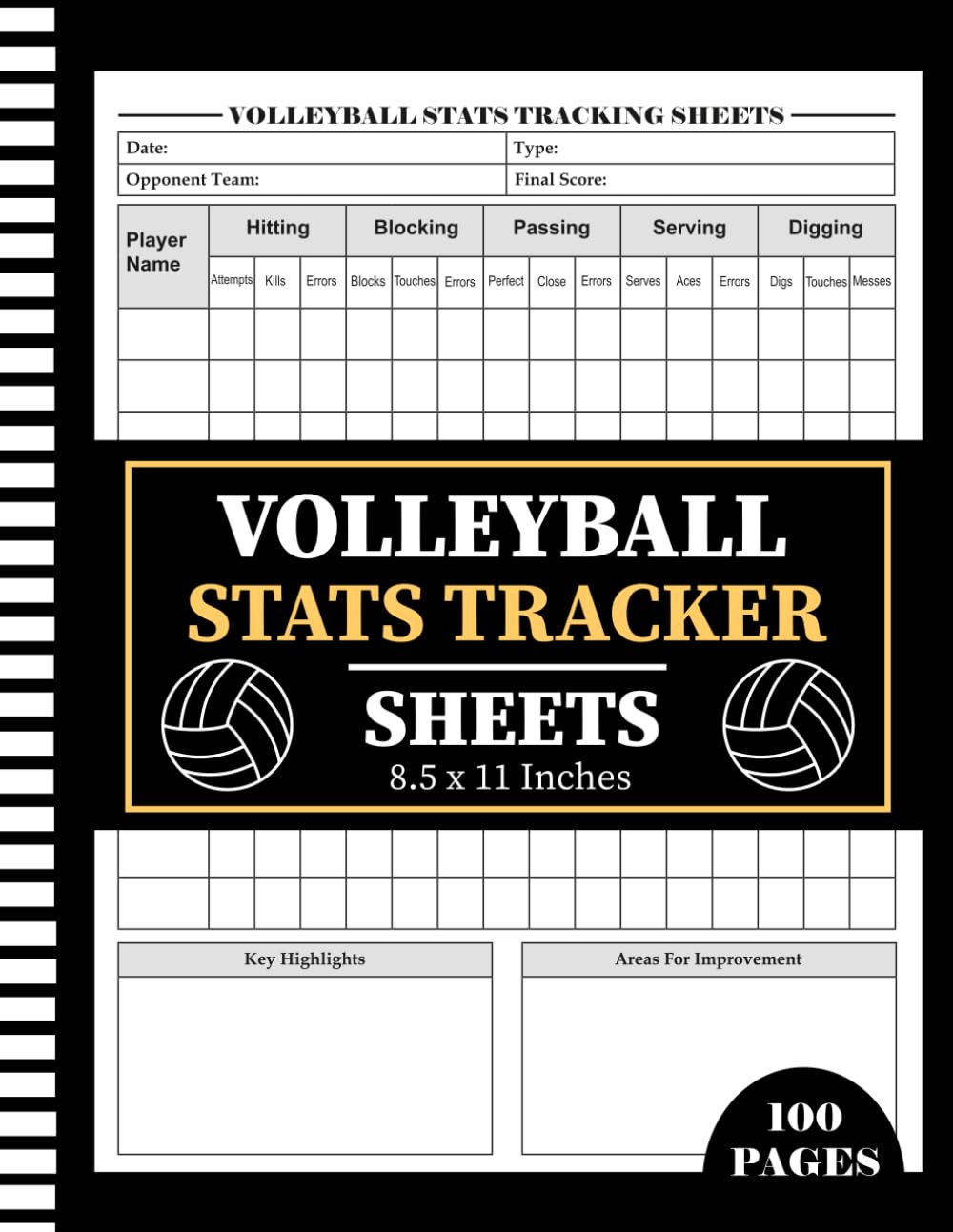 ler totalmente Volleyball Stats Tracker Sheets: Track Player Performance and Record Stats for Matches and Practices