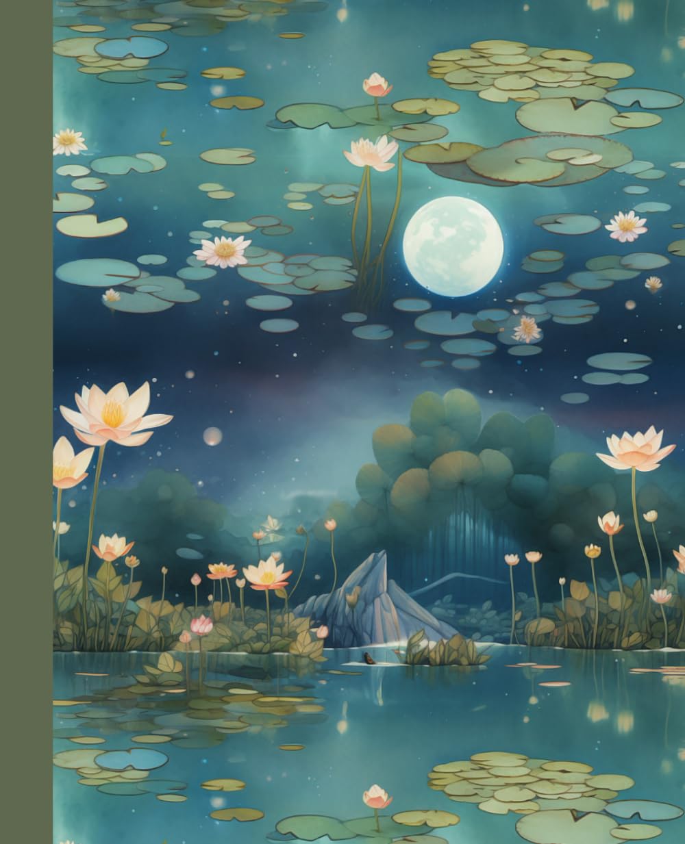 Surreal Moonlight Pond Water Lily Journal Notebook for All Ages Genders 110 pgs College Ruled baixar o livro de graça