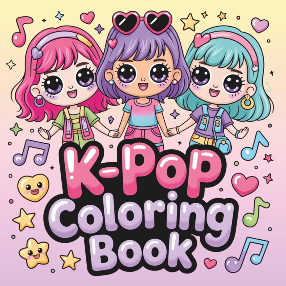 K-Pop Coloring Book for Girls 4–8: Cute, Big, Bold and Easy K Pop Inspired Coloring Pages for Children with Adorable Pop Star Idols, Fashion, Stage... Sweet and Simple Designs for Young K Pop Fans baixar o livro de graça
