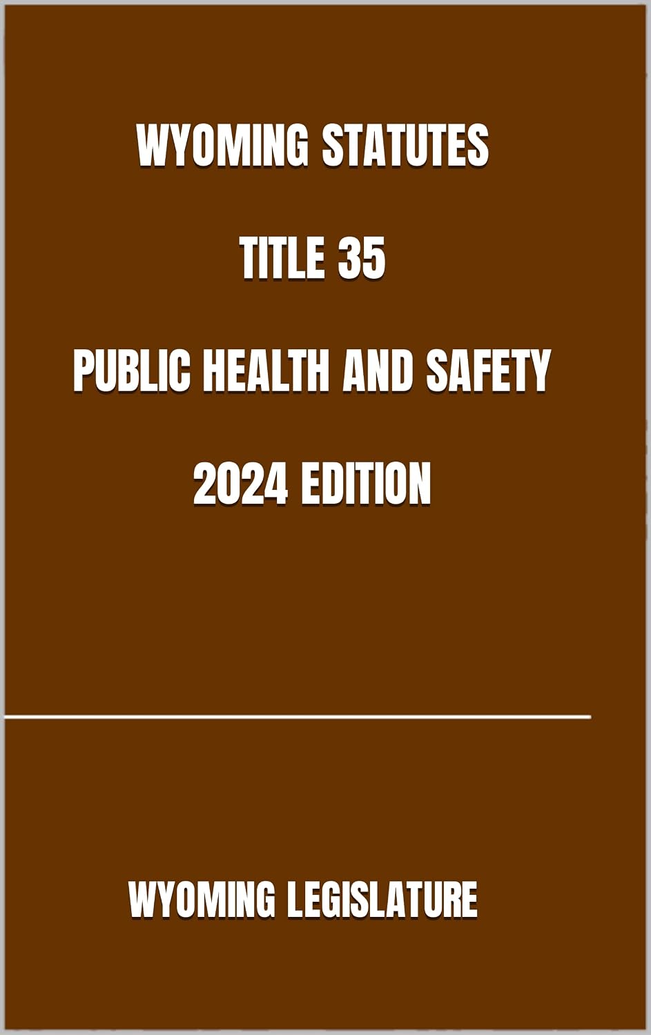 WYOMING STATUTES TITLE 35 PUBLIC HEALTH AND SAFETY 2024 EDITION (English Edition) baixar livro de graça