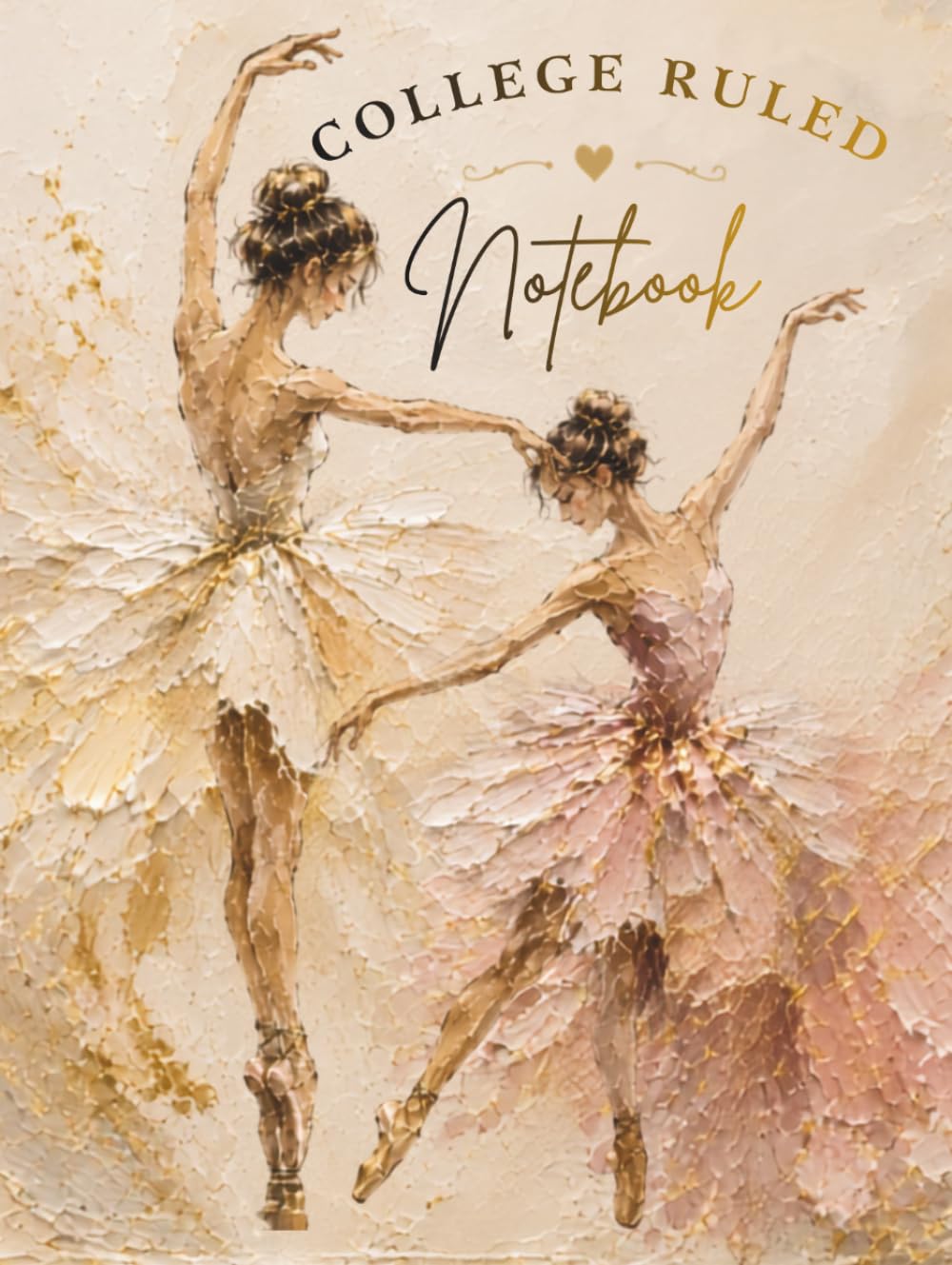 Elegant Ballerina Notebook: College Ruled Journal: Beautiful Impasto Art Cover with Golden Accents | Lined Notebook for Ballet Lovers, Dancers, Students and Everyday Writing baixar o livro de graça