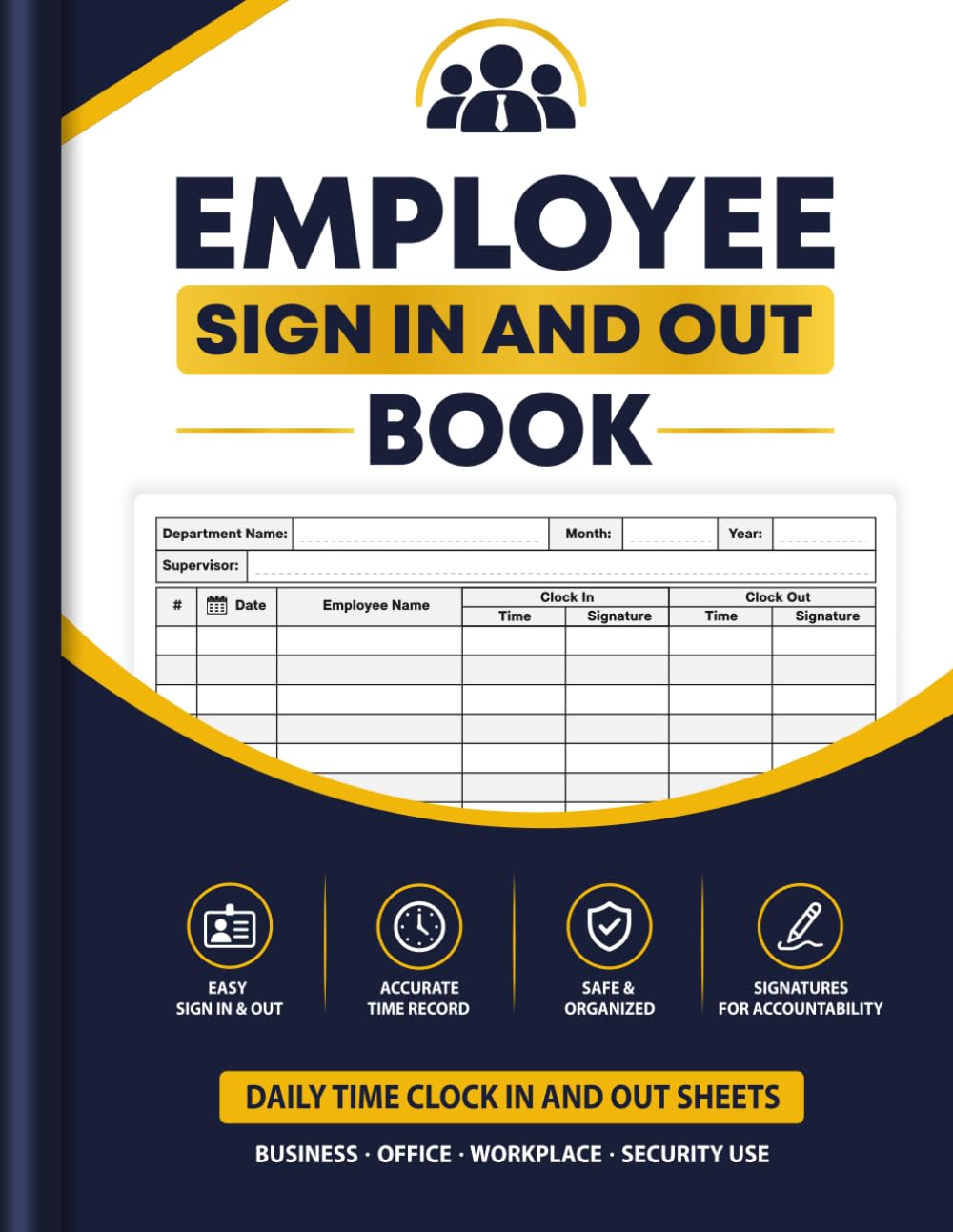 Employee Sign In and Out Book: Daily Time Clock In and Out Sheets for Business, Workplace, Office & Security Use | Over 3,000 Records baixar livro de graça
