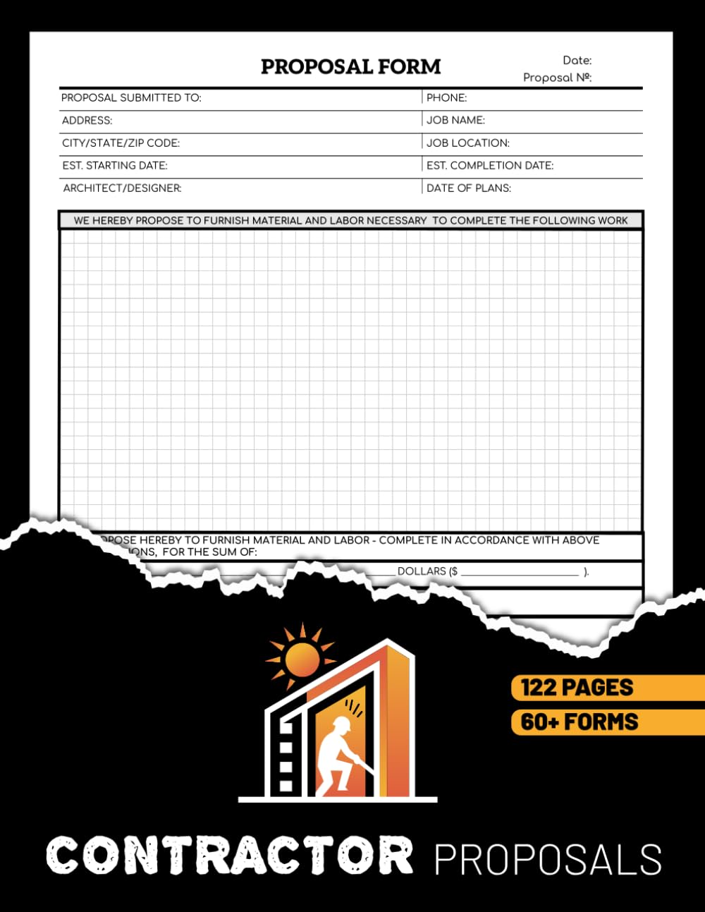 ler totalmente Contractor Proposals: Cost Estimate Book for Builders and Handymen | With Grid Drawing Area for Accurate Job Estimates | 60 Forms