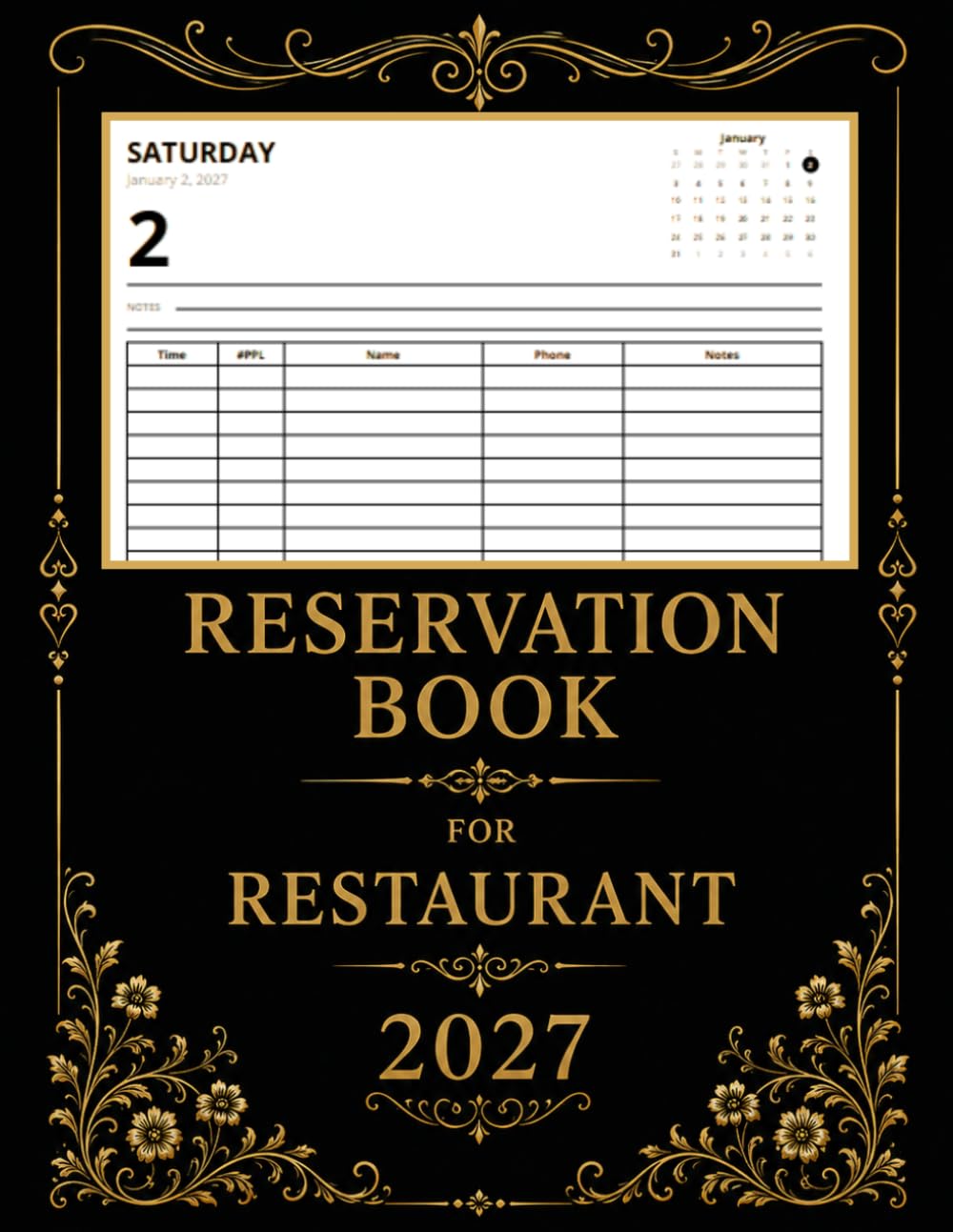 Reservation Book for Restaurant 2027: Full Year, 1 Page with Space for +30 Entries per Day, Dinner Booking Planner and Hostess Table Log baixar o livro de graça
