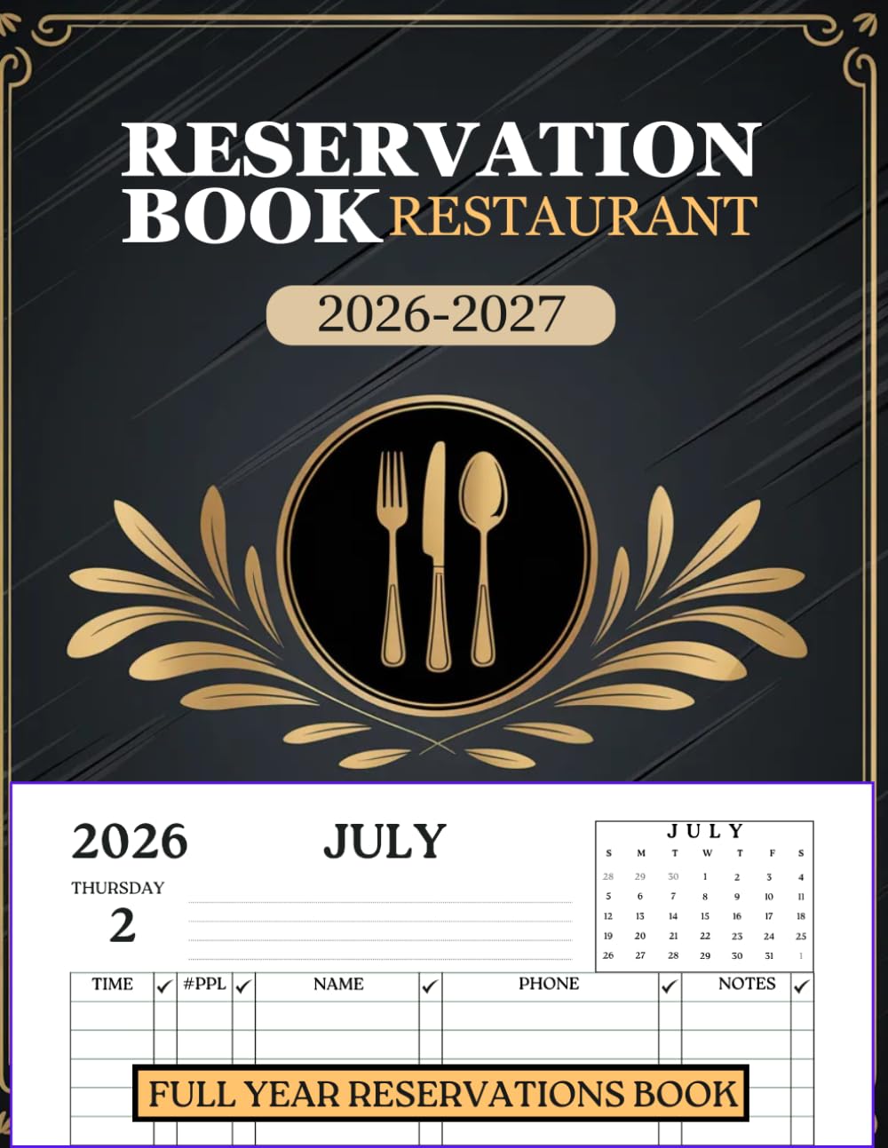 Reservation Book for Restaurant 2026-2027: 365 Dated Pages from July to June | Daily Reservation and Appointment Log baixar o livro de graça