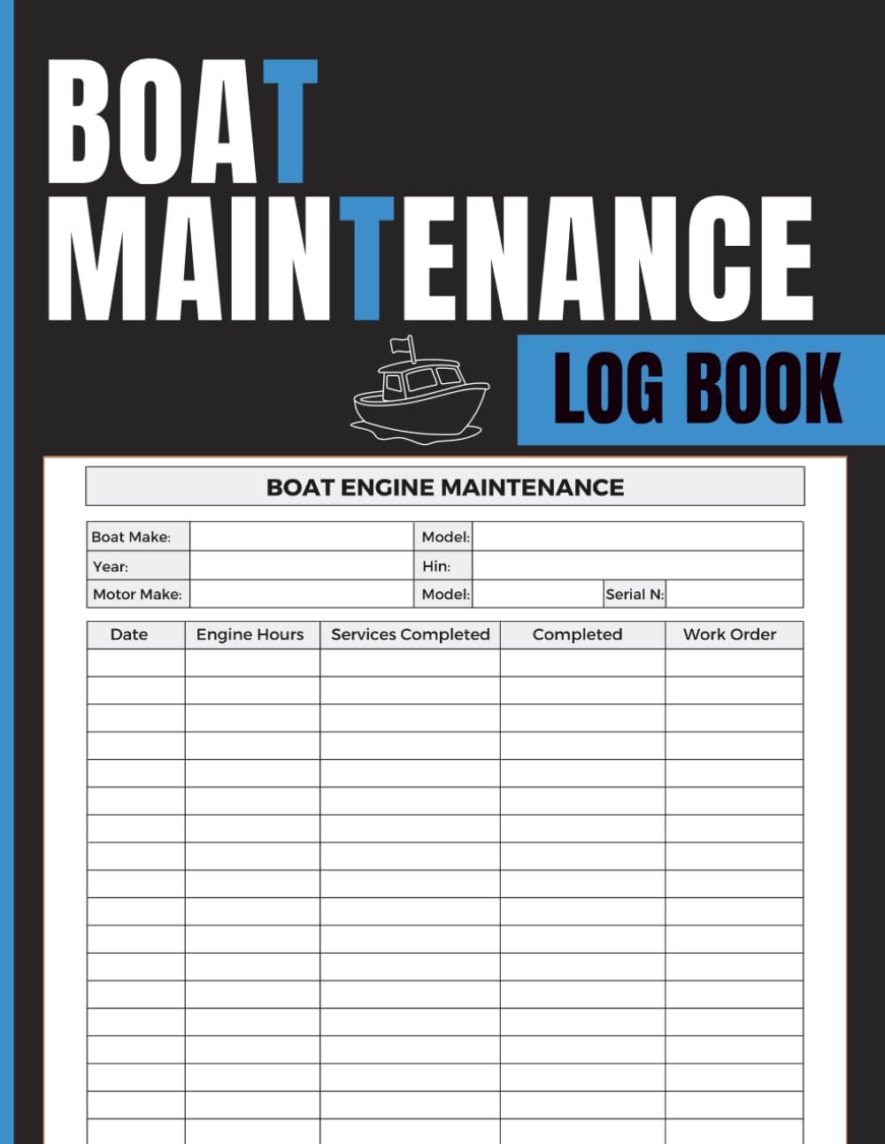 capítulo por capítulo baixar Boat Maintenance Log Book: Engine Service Tracker for Recording Hours, Repairs, Work Orders, Equipment Details, Usage History, and Operation Notes