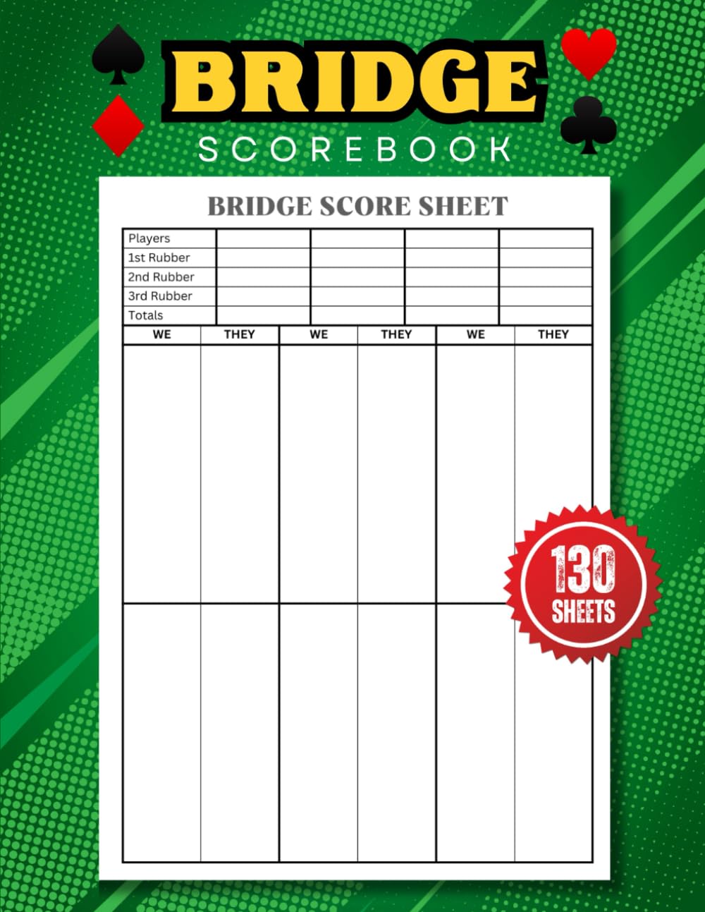 Bridge Scorebook: 130 Bridge Score Sheets Notebook, Size 8.5 x 11 Inches baixar livro de graça