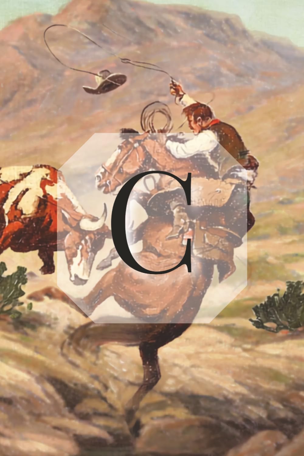 Vintage Western Monogram Journal: Letter C Edition – Rustic Cowboy & Cattle Artwork – Lined Notebook baixar livro de graça