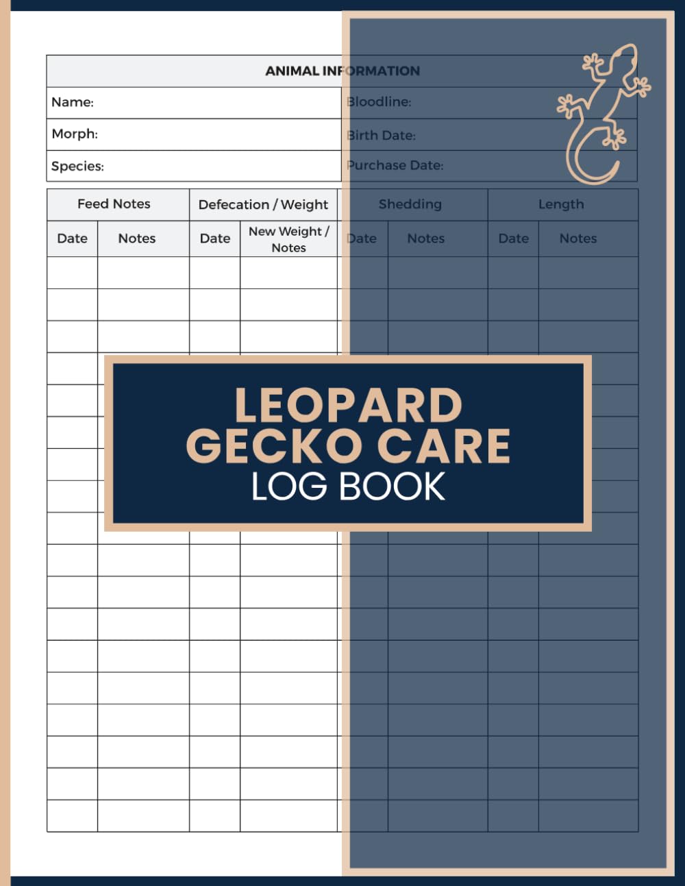 Leopard Gecko Care Log Book: Track Feeding, Shedding, Growth, Habitat Care, and Health Records for Leopard Gecko Owners and Reptile Keepers baixar o livro de graça