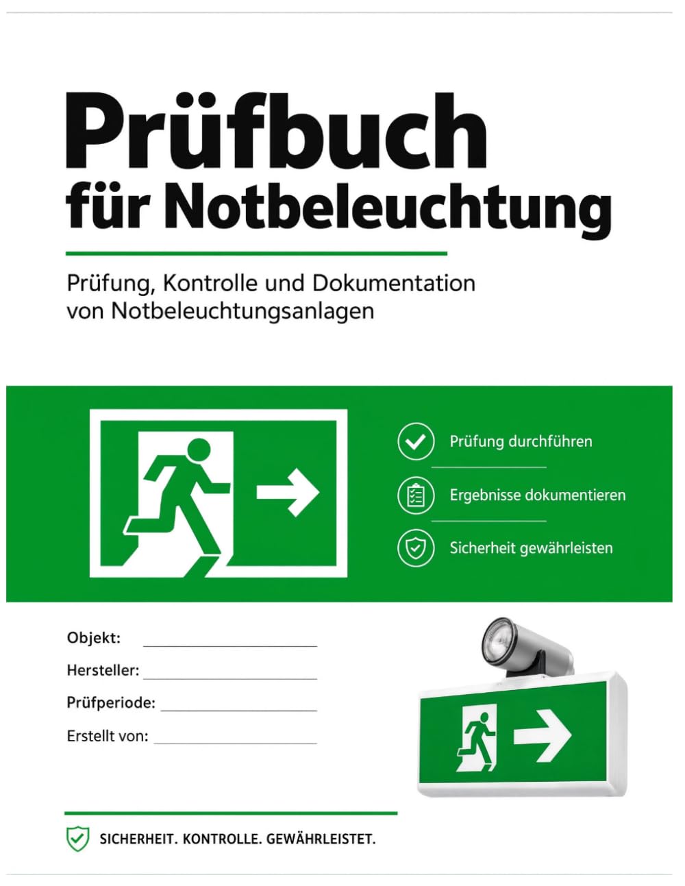 Prüfbuch für Notbeleuchtung: Sicherheitsbeleuchtung Testbuch und Wartungsjournal: Pflichtenheft für regelmäßige Funktionsprüfungen und Batterietests (German Edition) baixar o livro de graça
