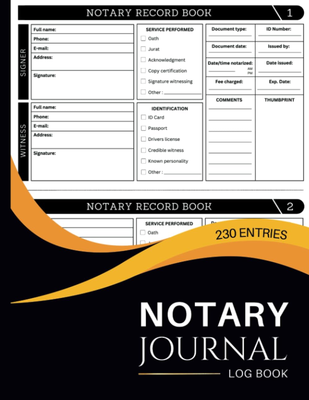Notary Journal Log Book: Notary Public Record Book | Official Notary Log Book, With 230 Entries To Record Notarial Acts | 120 Pages. baixar o livro de graça