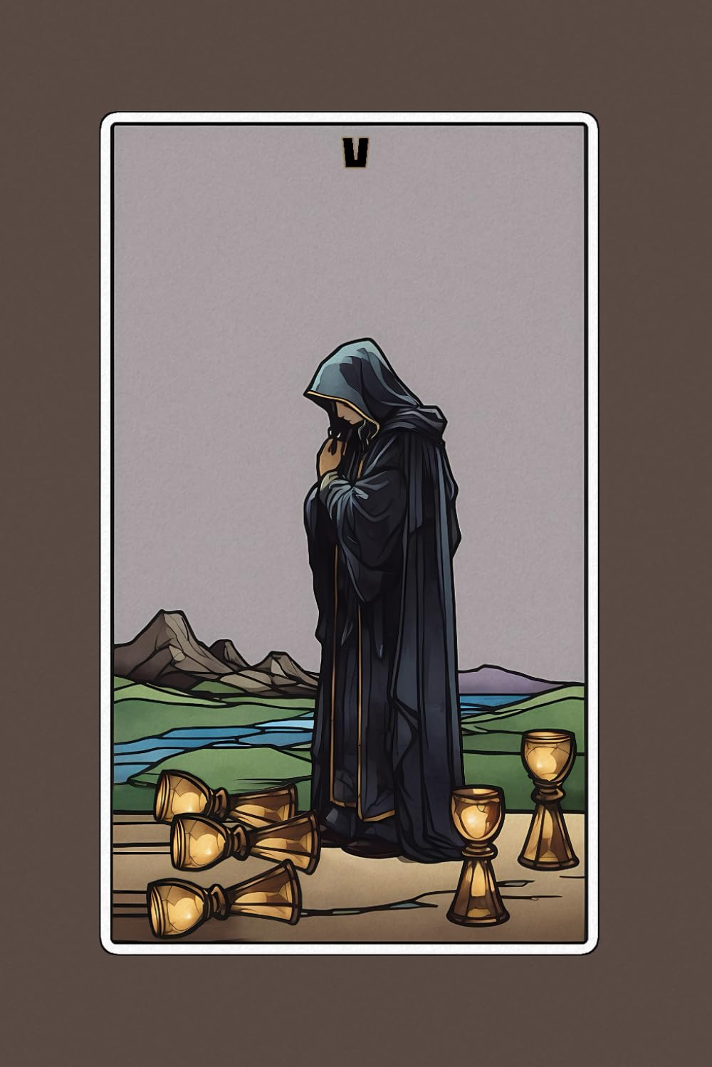 Five of Cups - Tarot Card Notebook - Card No.45 (Color Ed.): A5 Ruled Lined Tarot Journal Diary Sketchbook Notebook - Five of Cups (Disappointment and Regret) baixar livro de graça