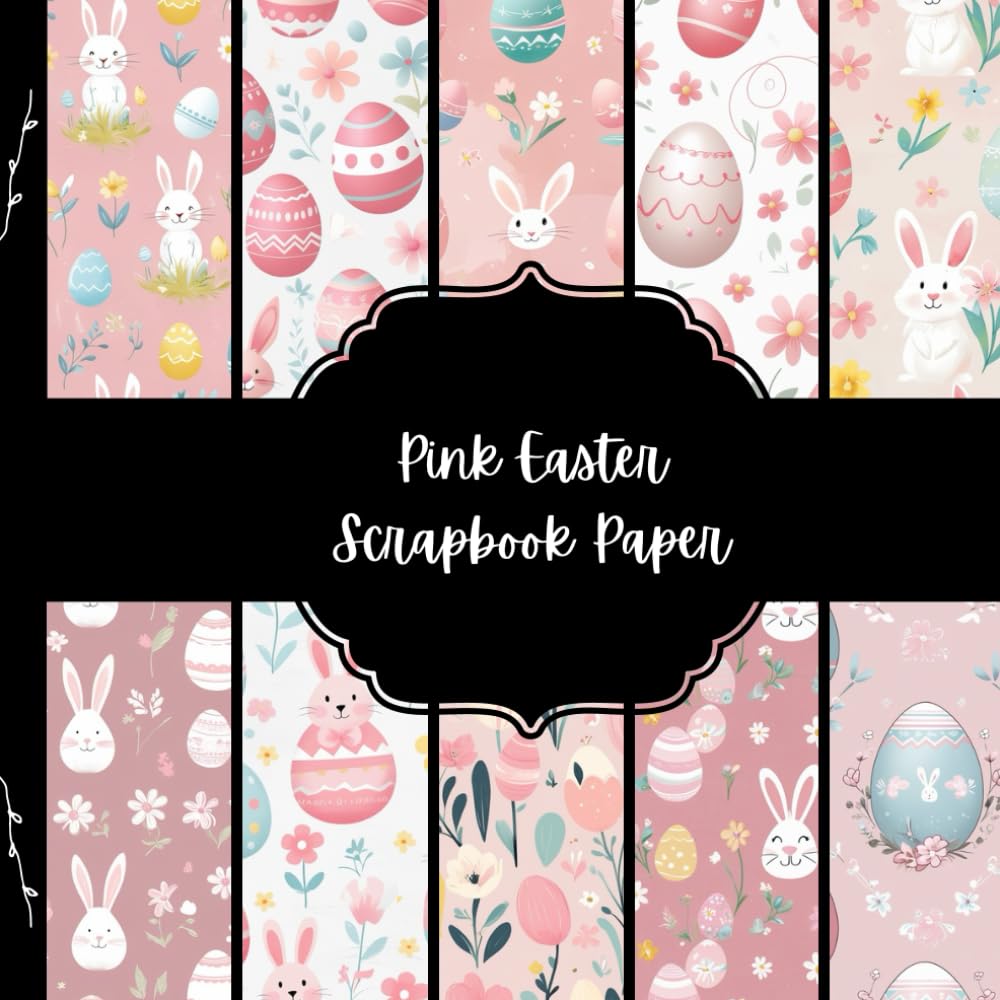 ler totalmente Pink Easter Scrapbook Paper, Spring Junk Journal Paper, Bunny Decorative Paper, DIY Projects, Origami, Collage Sheets, Decoupage Paper, 10 Designs, Double SIded