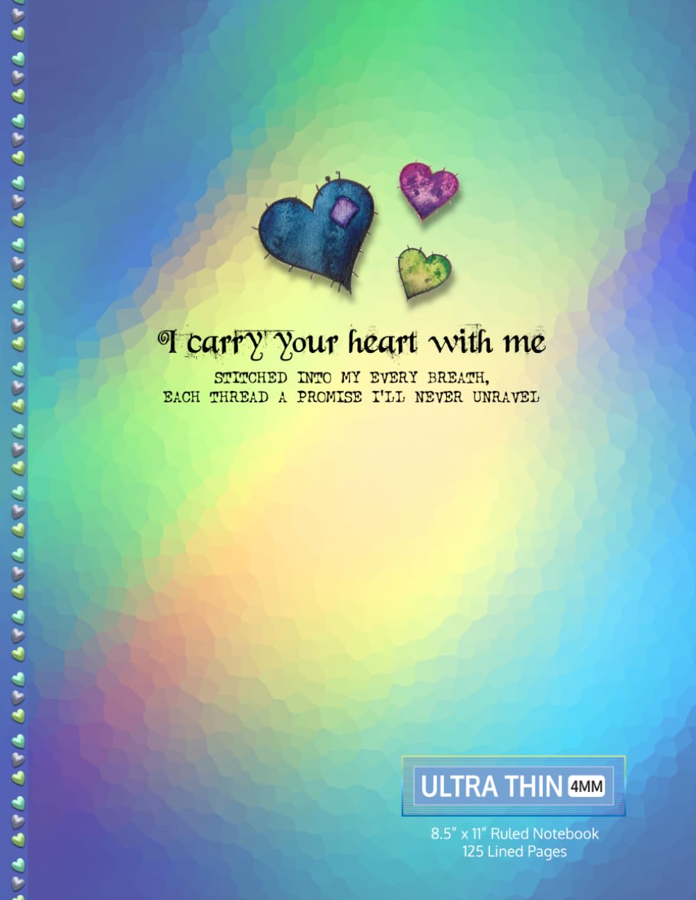 capítulo por capítulo baixar Ultra Thin Ruled Notebook | 4mm Line Spacing | 125 Lined Pages | Tiny Handwriting | Less Space Between Lines: 8.5" x 11" Large Extra Narrow Ruled Journal | I Carry Your Heart Cover