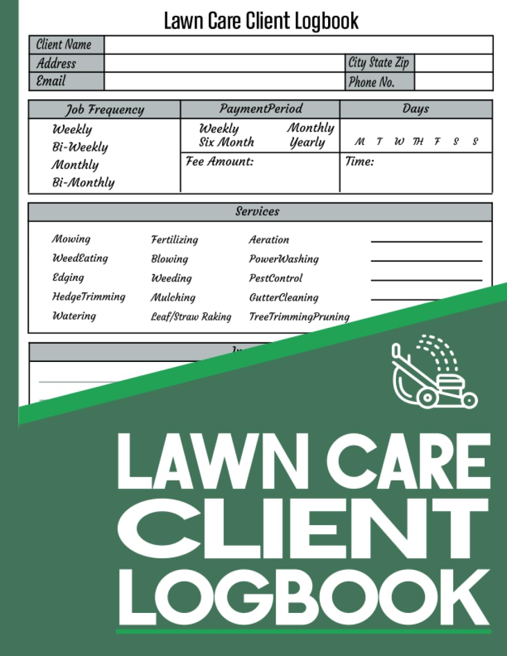lawn care client log book: Keep Track of Customer Information, Scheduling, and Payments,Record Customer Information for Landscaping or Mowing Business - Landscape Logbook. baixar livro de graça
