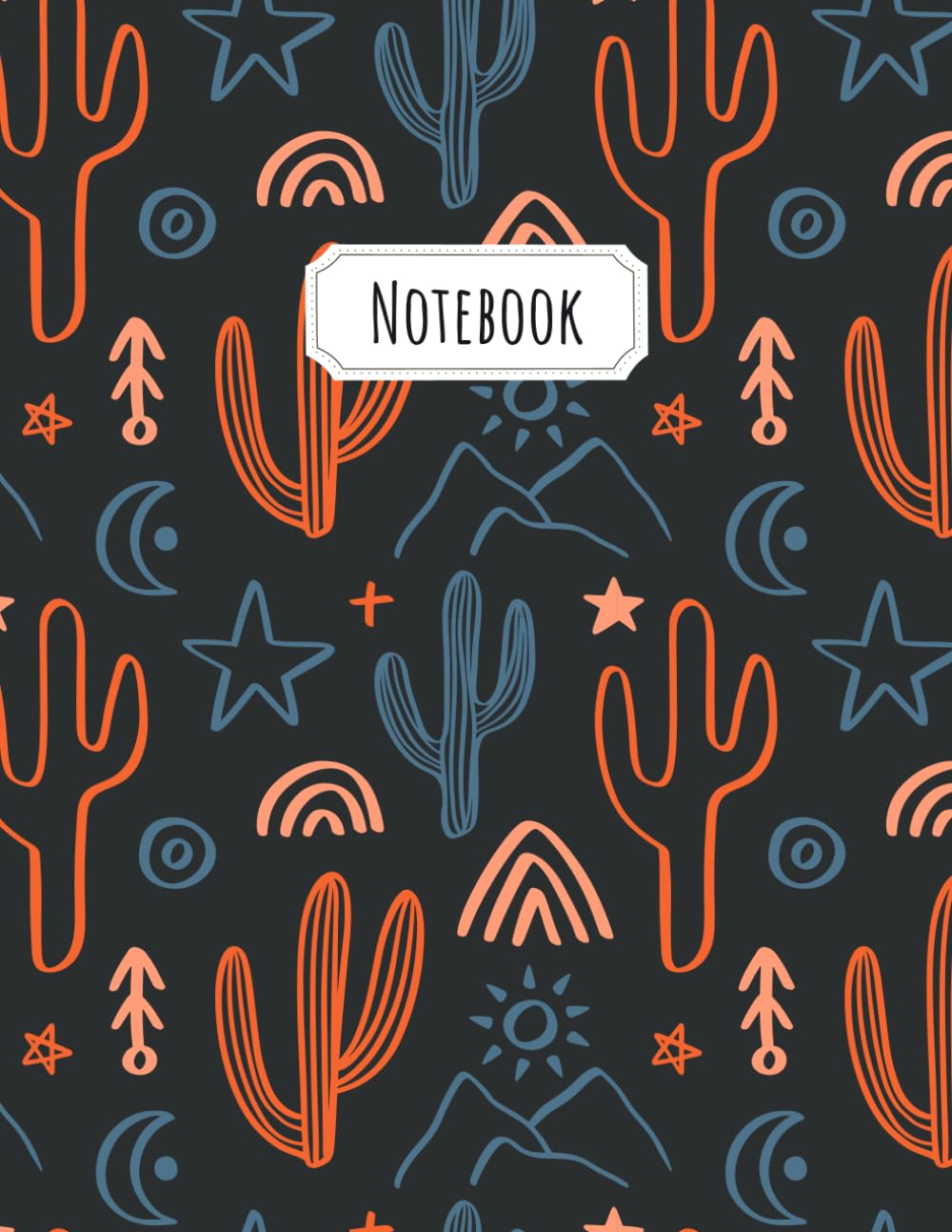 Notebook College Ruled: Summer Desert Cactus Pattern 8,5 x 11 Inch Lined Book for Note Taking, School or Work baixar livro de graça