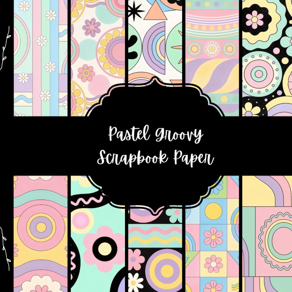Pastel Groovy Scrapbook Paper, Hippie Junk Journal Paper, Colorful Decorative Paper, DIY Projects, Origami, Collage Sheets, Decoupage Paper, 10 Designs, Double Sided baixar o livro de graça