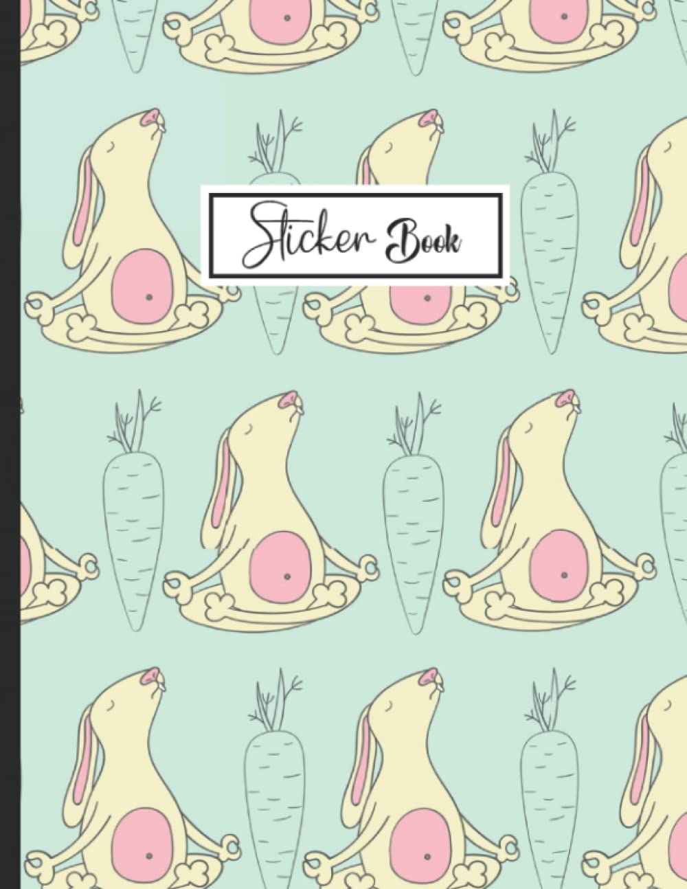 ler totalmente Sticker Book: Bunny yoga Theme Sticker Book Collecting Album Blank Notebook.