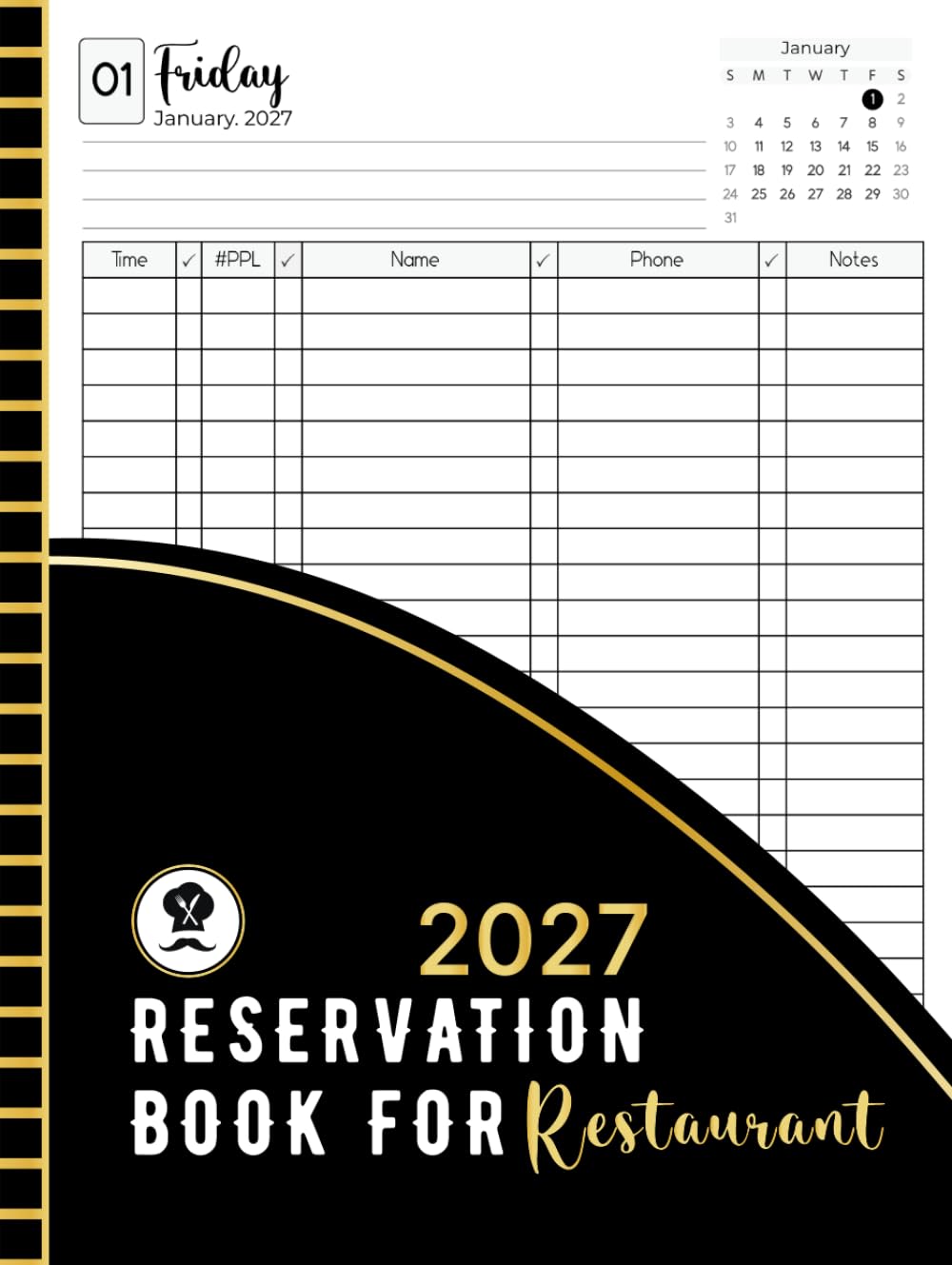 Reservation Book for Restaurant 2027: 365-Day Dated Planner ( From January 1 to December 31 – Full-Year Organizer) baixar o livro de graça