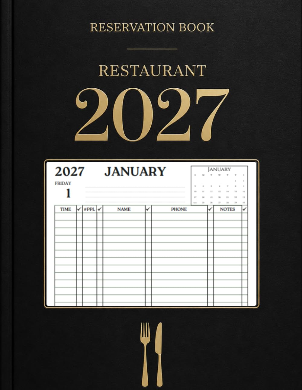 Restaurant Reservation Book 2027: One Page Per Day, Full-Year Dinner Reservation Log 365-Day from January to December baixar livro de graça