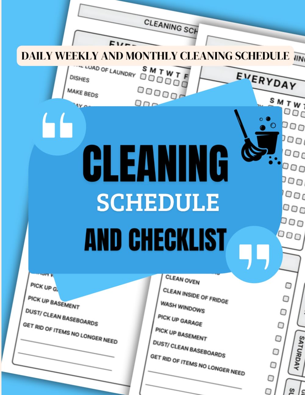 Cleaning Schedule and Checklist: Daily Weekly and Monthly Cleaning Schedule Checklist Planner | Household Chores with Check Lists | House Cleaning Planner and Organizer baixar livro de graça