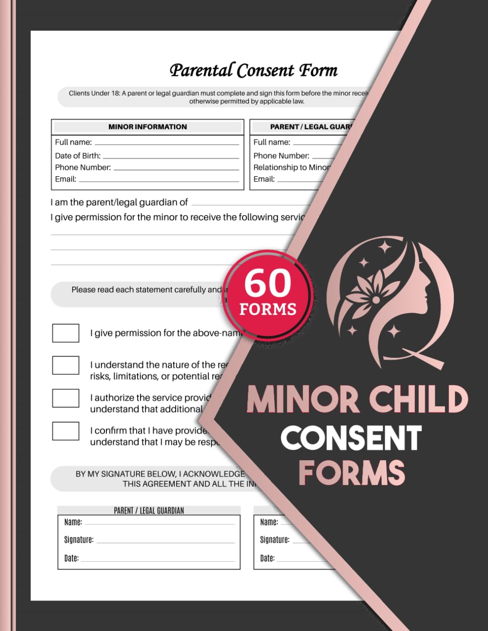 capítulo por capítulo baixar Minor Child Consent Forms: Parental Liability Release Logbook for Salons, Aesthetic Clinics, & Beauty Businesses | Legal Guardian Approval & Service Records | 60 Forms