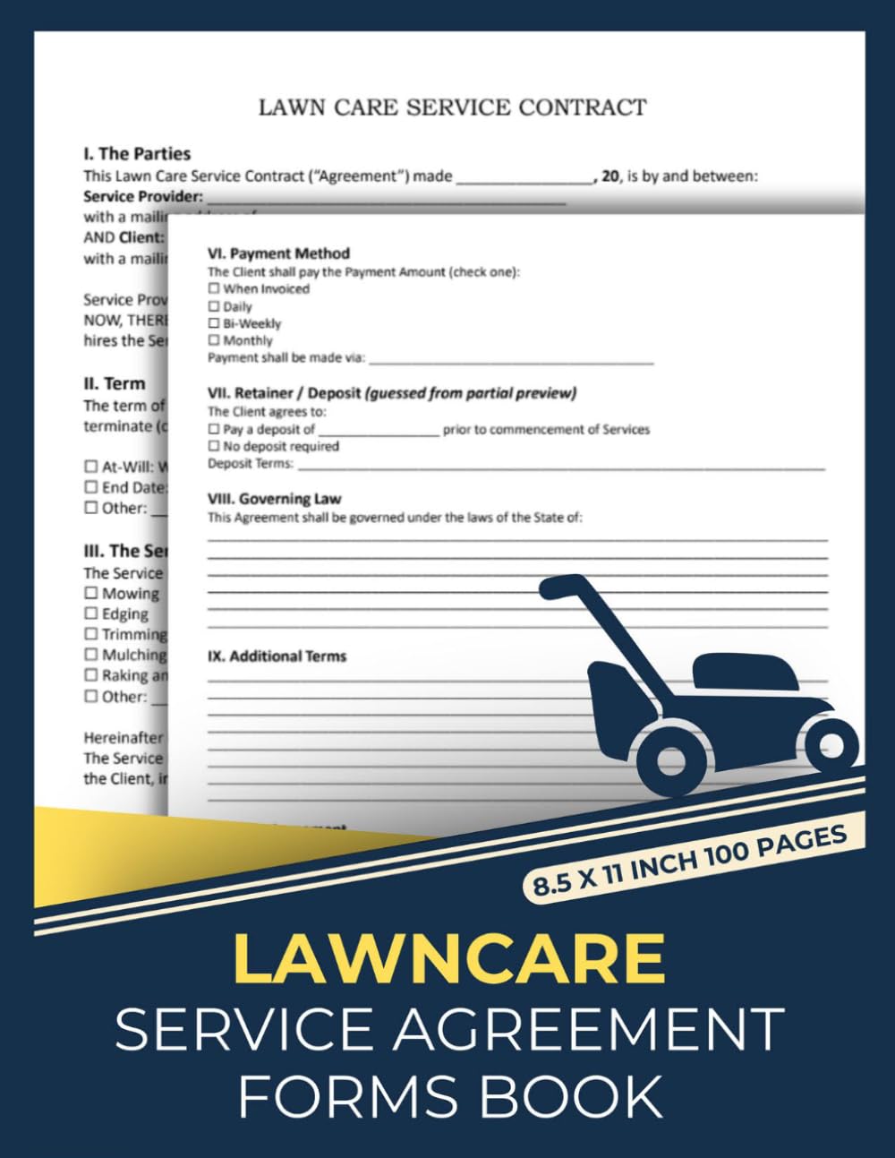 ler totalmente Landscaping Agreement Forms Book: Lawncare Service Agreement Form | Commercial Lawn Care Contract Record | 50 Forms