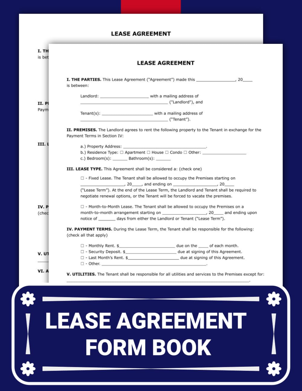 Lease Agreement Form Book: Simplified One-Page Lease Agreement for Landlords and Tenants. baixar o livro de graça