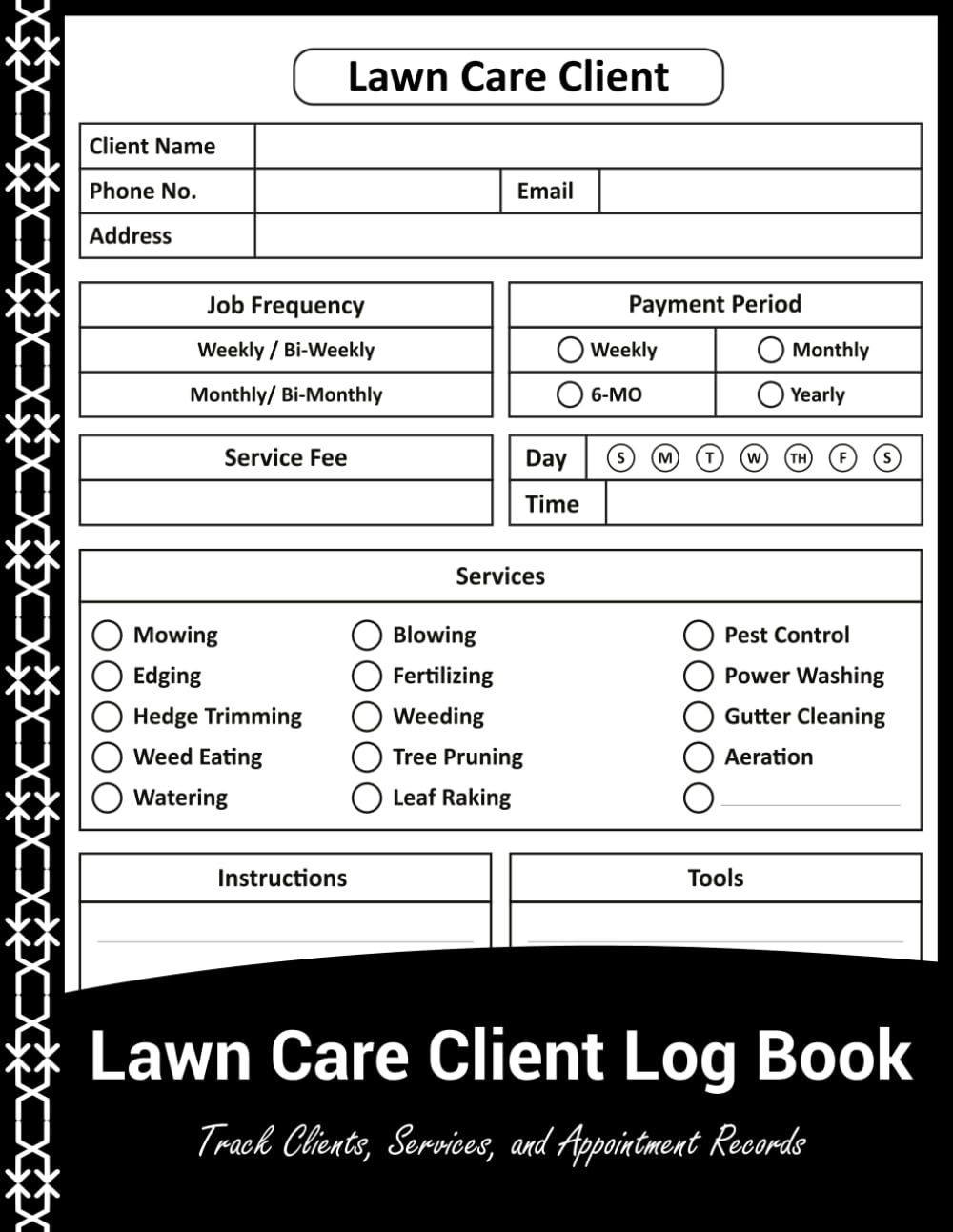 ler totalmente Lawn Care Client Log Book: Record Book for Tracking Services, Job Frequency, Payments & Customer Details.