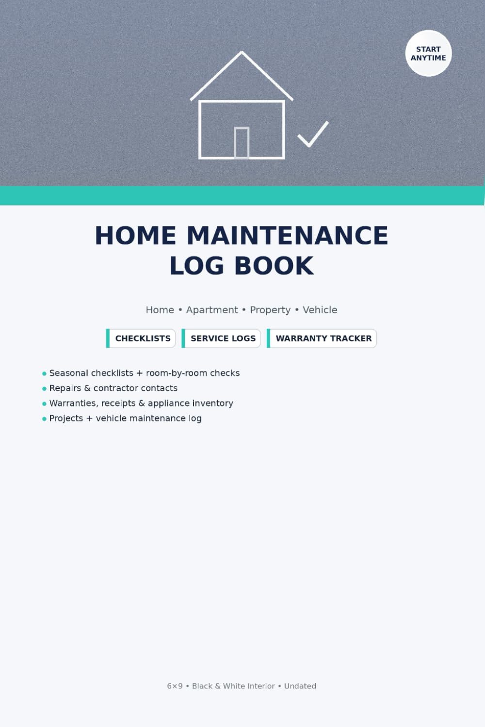 ler totalmente Home Maintenance Log Book: Seasonal Checklists • Repairs • Service Records • Warranty Tracker