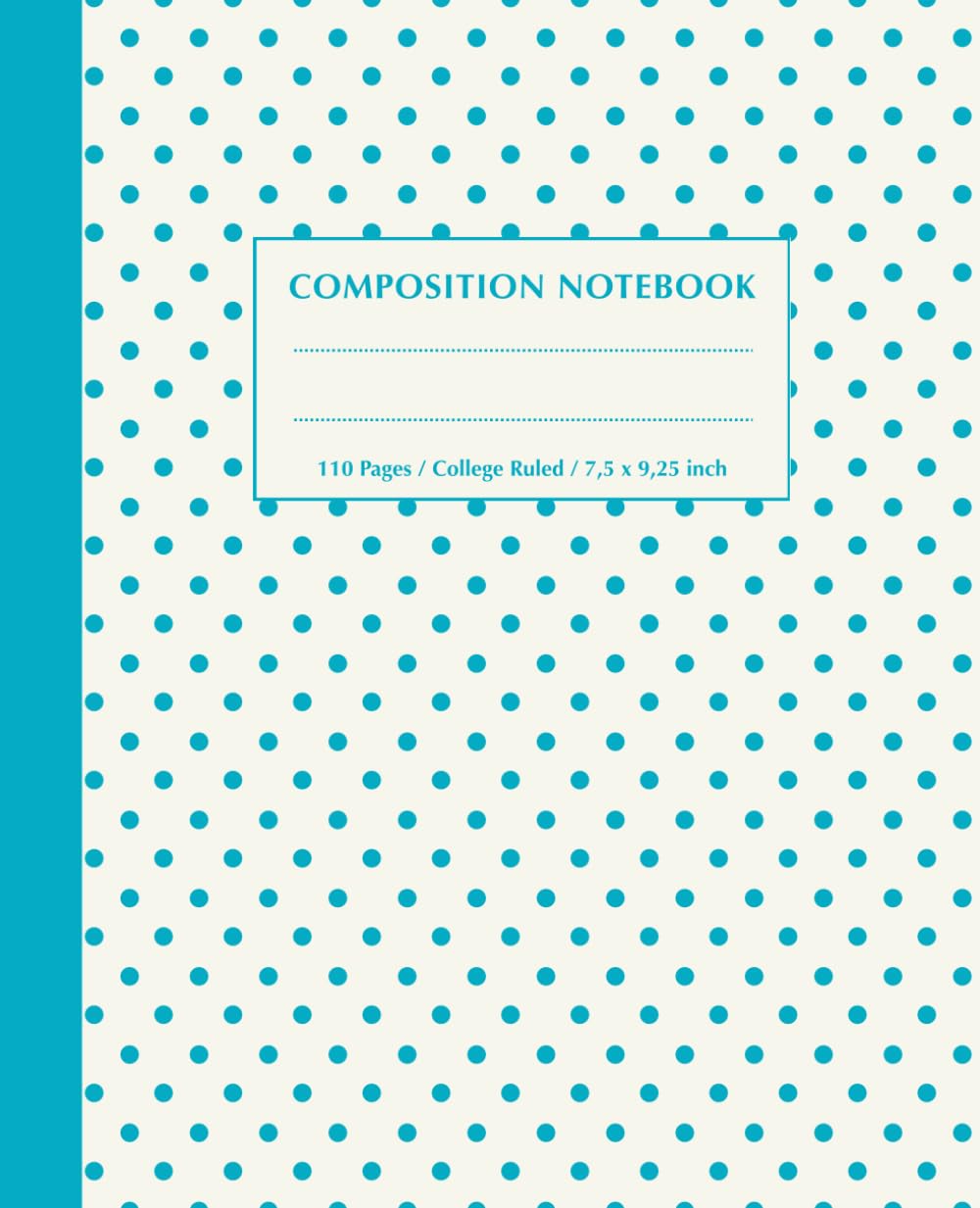 ler totalmente Teal Blue & Ivory Tiny Polka Dot Composition Notebook: Elegant College Ruled Journal for Girls, Kids, Teens, Women: Super Cute Pastel Trendy Y2K Preppy Girly School & Office Supplies; Perfect Gift