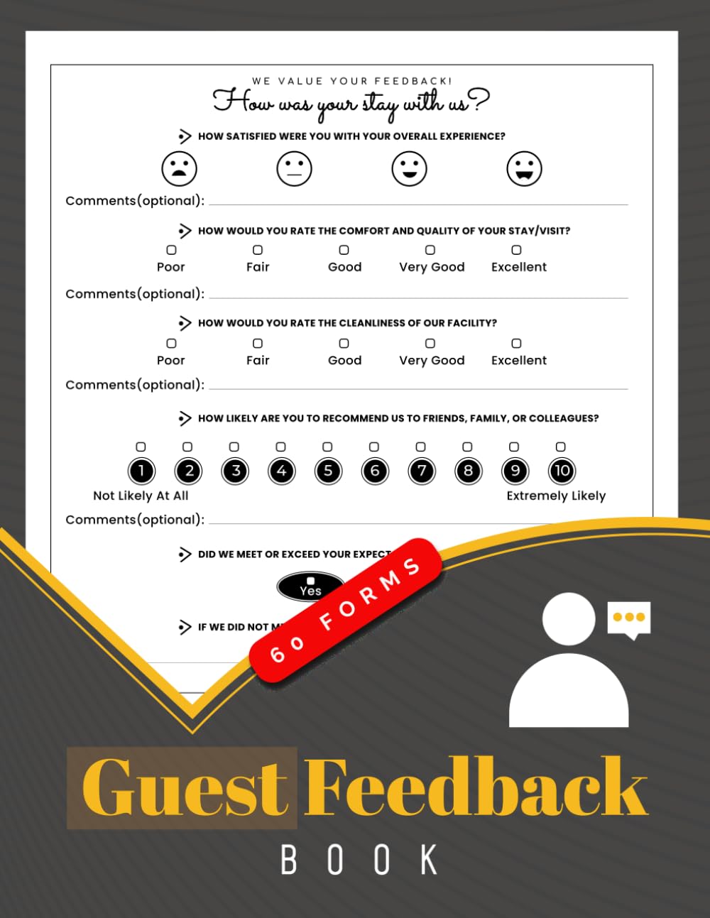 Guest Feedback Book: Customer Review & Satisfaction Survey Forms for Hotels, Vacation Rentals, Restaurants, & Hospitality Businesses | 60 Forms, 120 Single-Sided Pages baixar o livro de graça