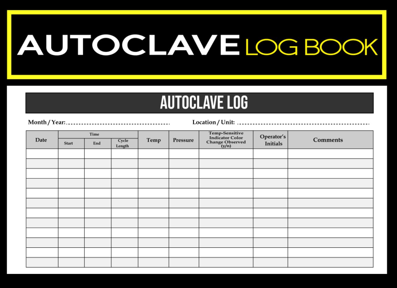 ler totalmente Autoclave Log Book: Daily Sterilization Records for Temperature, Pressure & Cycle Tracking | Ideal for Medical, Dental, Lab & Veterinary Facilities