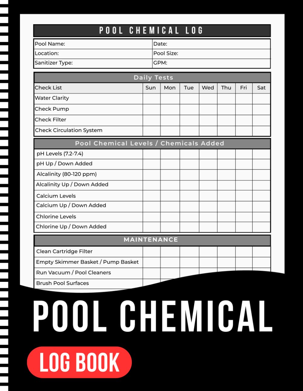 Pool Chemical Log Book: Daily Water Testing and Maintenance Tracker for pH, Chlorine, Alkalinity & Calcium Levels | Ideal for Pool Service Businesses, Homeowners, and Hotels | 110 Pages, 8.5x11 baixar livro de graça