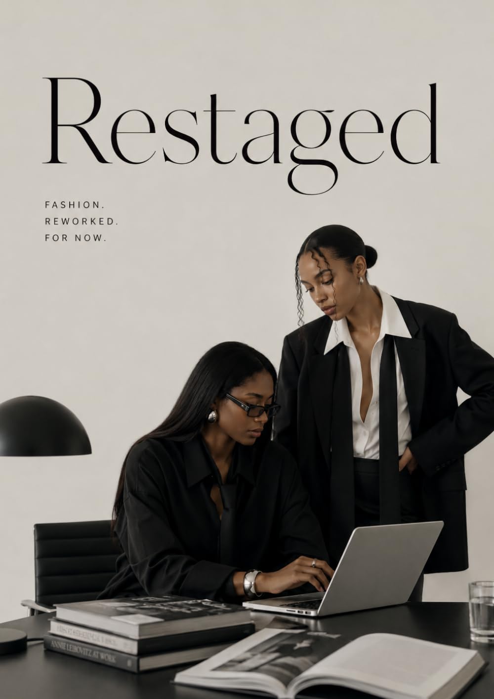 ler totalmente RESTAGED: Fashion Reworked for Now: A Decorative Fashion Photography Book of Modern Office Style, Black Women, and Contemporary Editorial Aesthetics (Fake Magazines)