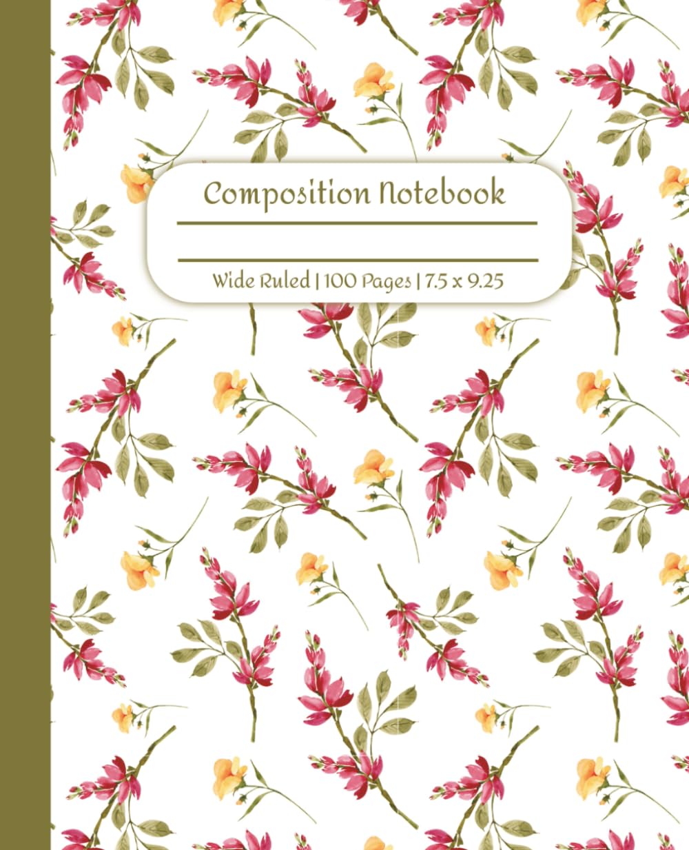 Red Floral Composition Notebook | Aesthetic Chic Botanical Flower Journal | Gift to Gardeners, Students, Women, Girls, Teens, Teachers | Use for... Wide Ruled Blank Lined Pages | 7.5 x 9.25" baixar livro de graça