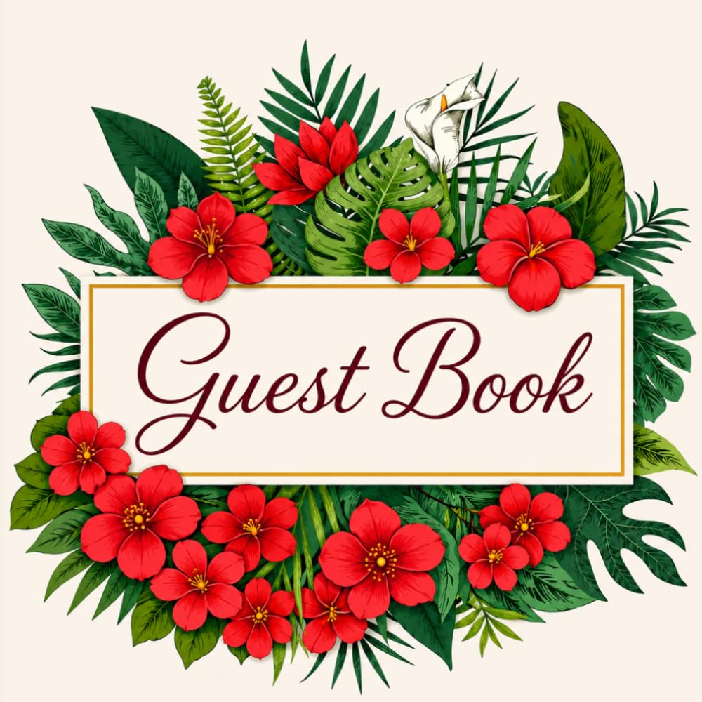 capítulo por capítulo baixar Elegant red flower - Wedding Guest Book