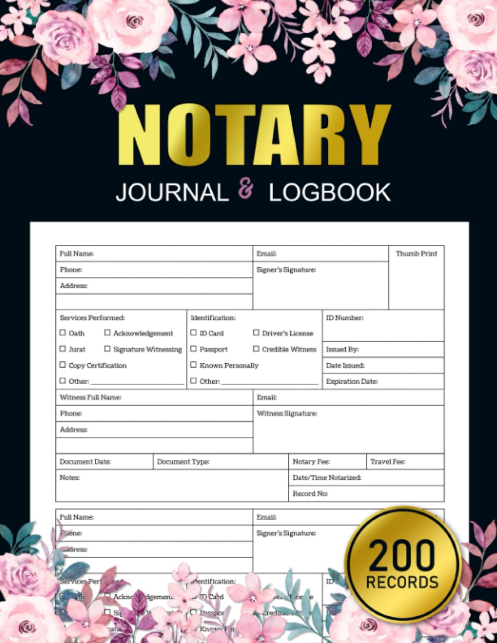 ler totalmente Notary Journal Log Book: Official Notary Log Book To Record Notarial Acts | Over 220 Entries, 110 Pages, 8 x11 inches