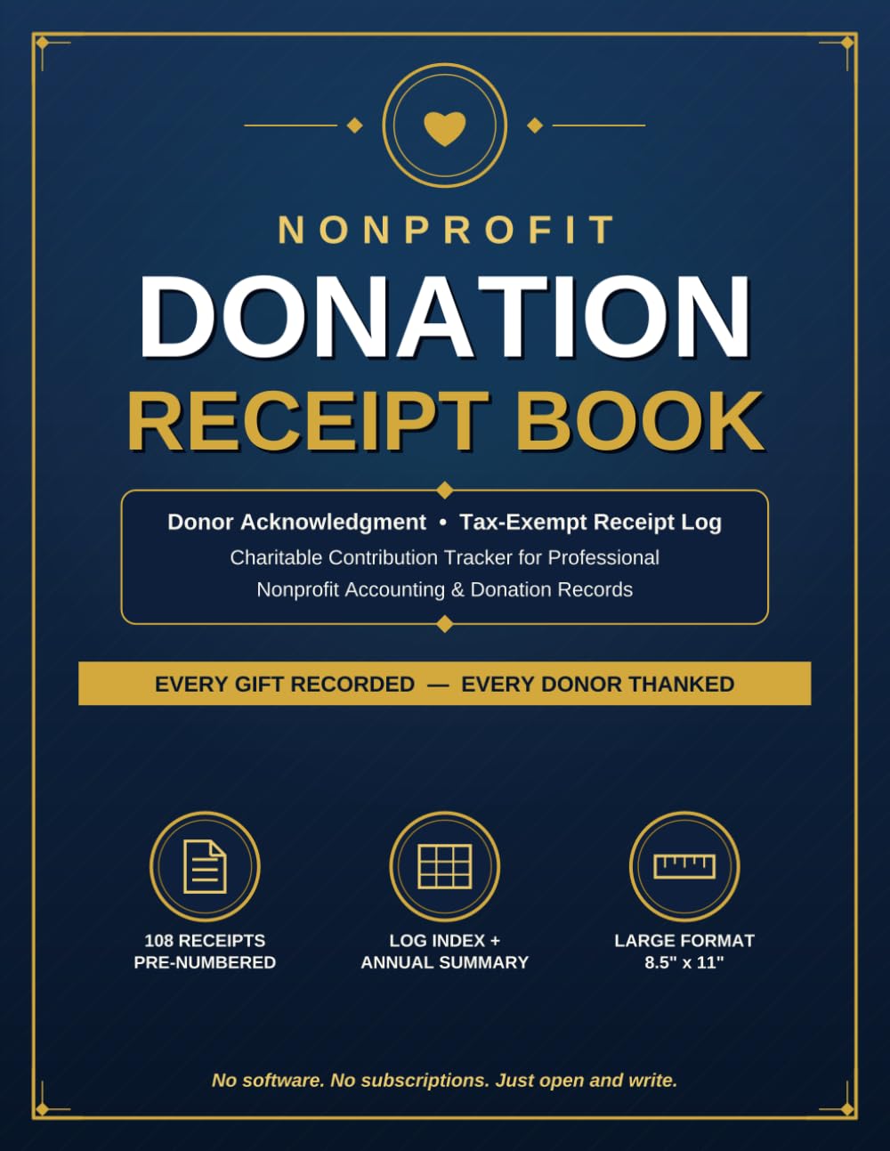 Nonprofit Donation Receipt Book: Donation Receipt Book for Nonprofit Records | Donor Acknowledgement & Tax-Exempt Receipt Log | Charitable Receipt... Nonprofit Accounting & Donation Tracking Book baixar livro de graça