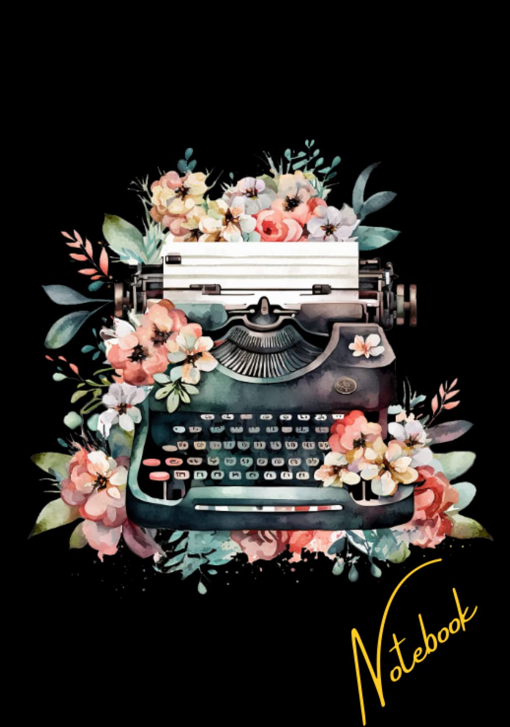 ler totalmente VINTAGE AQUA TYPEWRITER Floral Boho Notebook Journal 7'' X 10'' Lined Notebook Journal: Large Notebook 120 Cream Coloured Pages College Ruled Notebook... Notebook Work Notebook for Office School