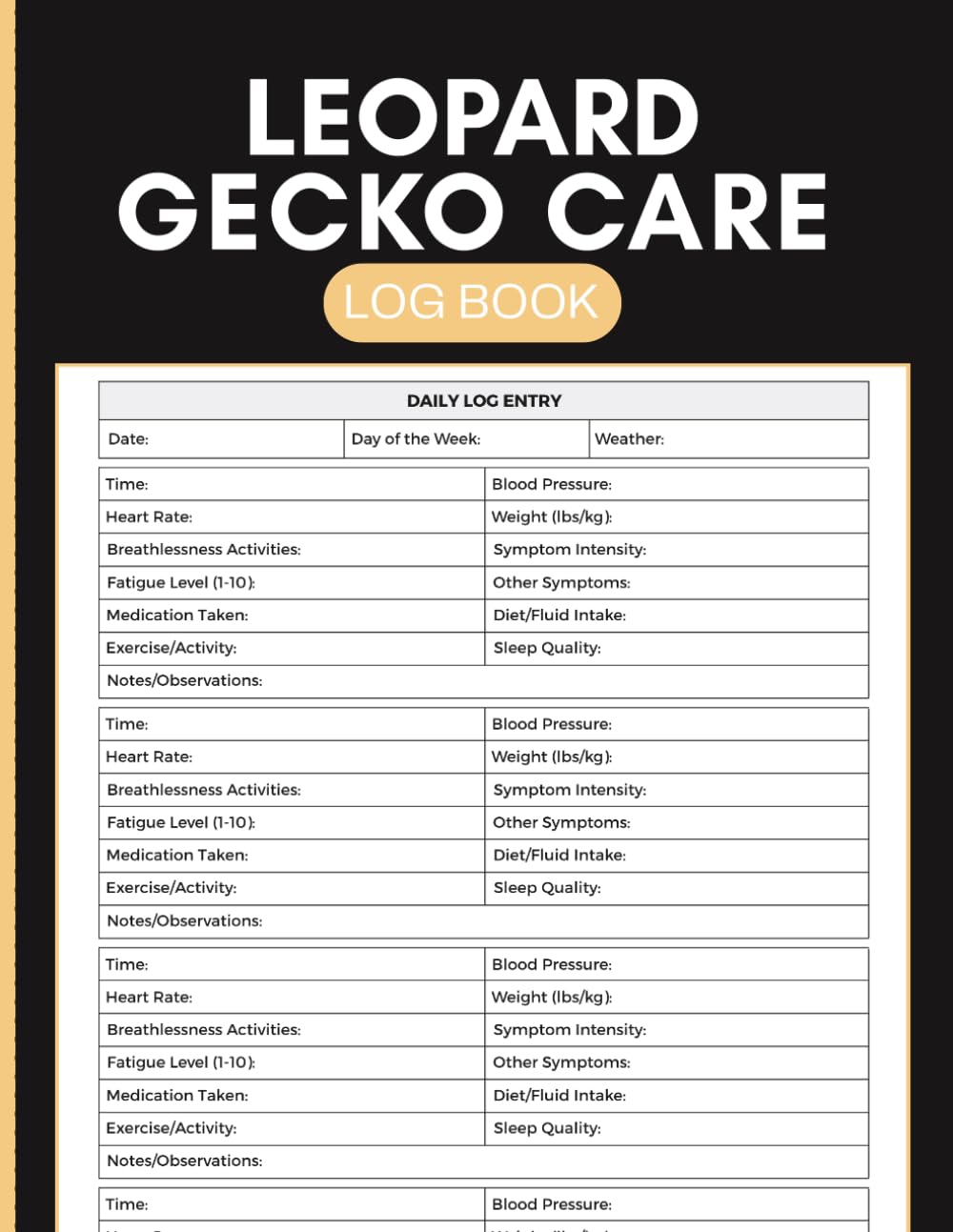 Leopard Gecko Care Log Book: Feeding, Weight, Shedding and Length Records for Gecko Owners, Breeders and Reptile Keepers baixar livro de graça
