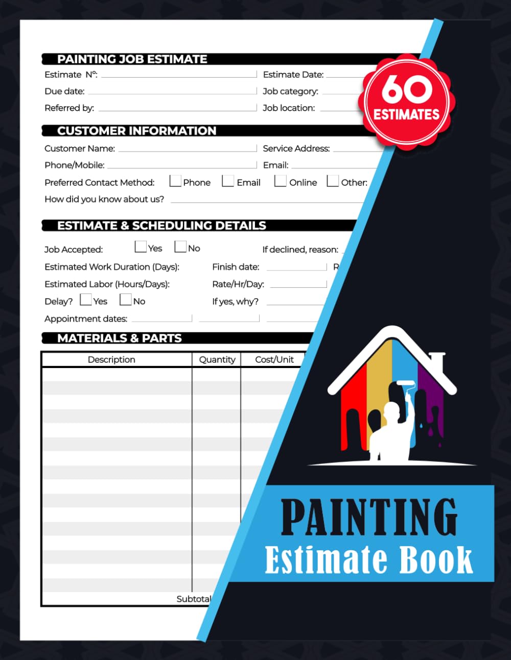capítulo por capítulo baixar Painting Estimate Book: Proposal Forms for Painter Contractor | Includes Sketch Grid for Job Planning & Measurements | 60 Forms, 120 Two-Sided Pages